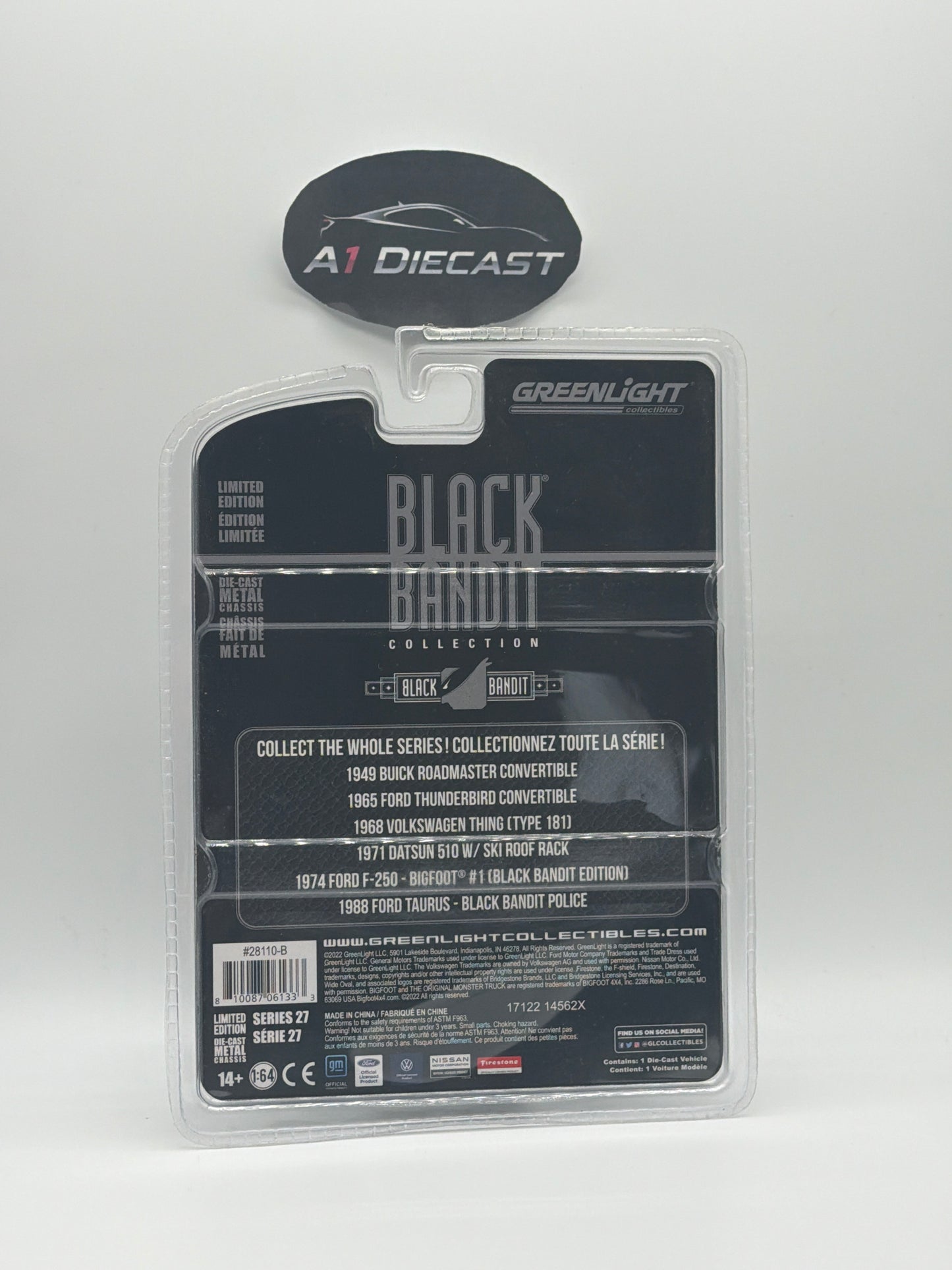Greenlight Black Bandit 1965 Ford Thunderbird Convertible