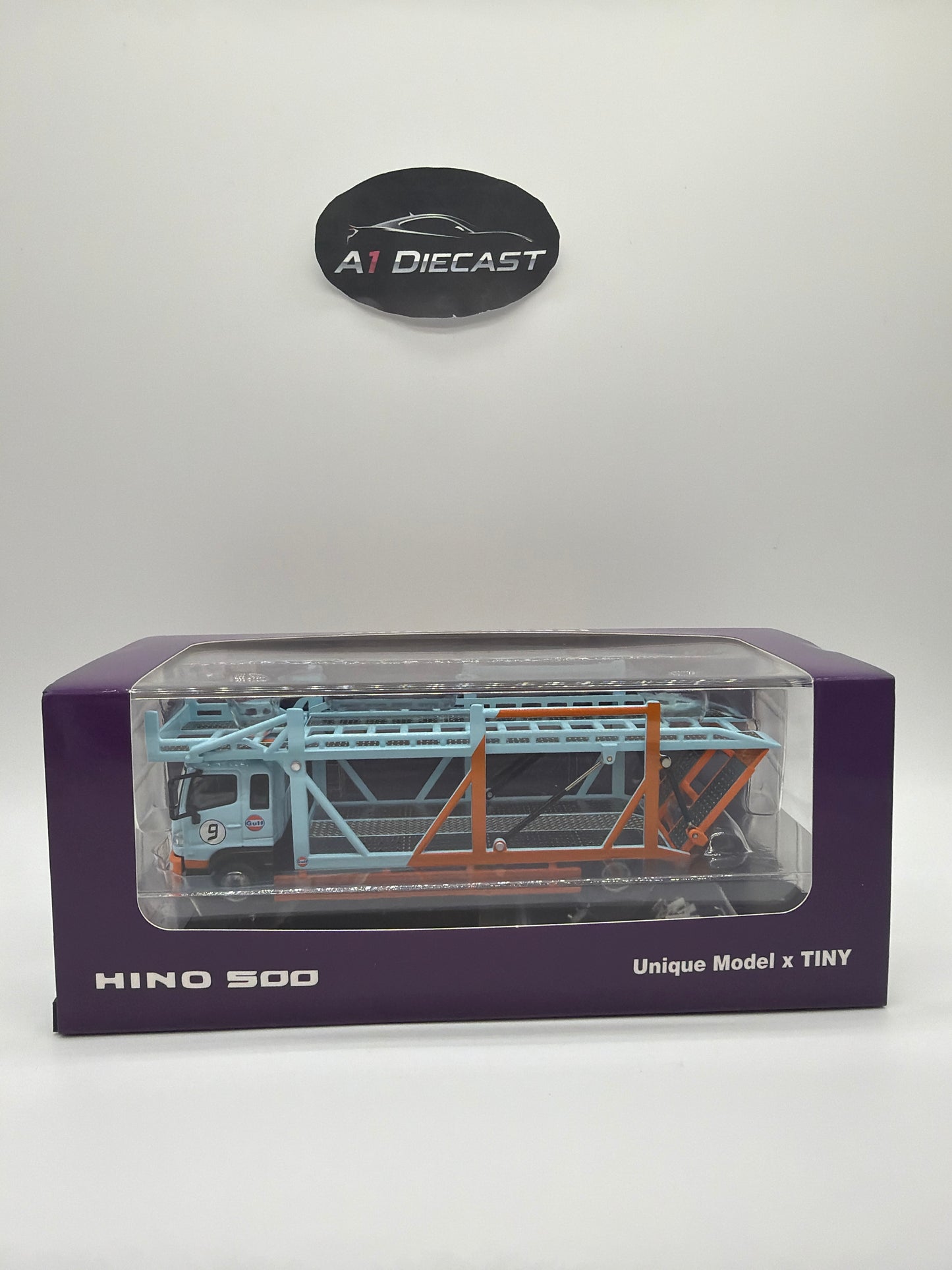 Unique Models x Tiny Hino 500 Car Transporter Gulf