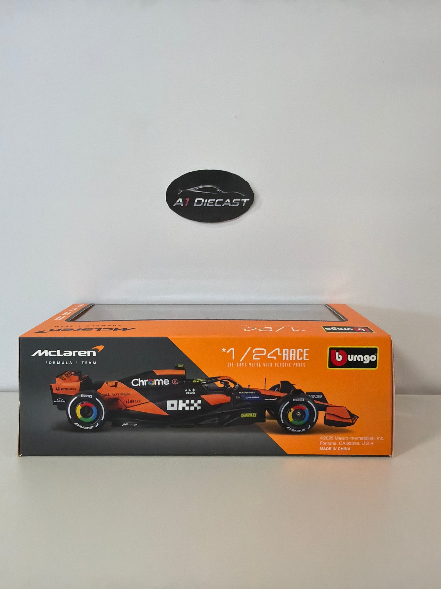 Bburago McLaren MCL38 - Miami Grand Prix 2024 (Lando Noris #4)