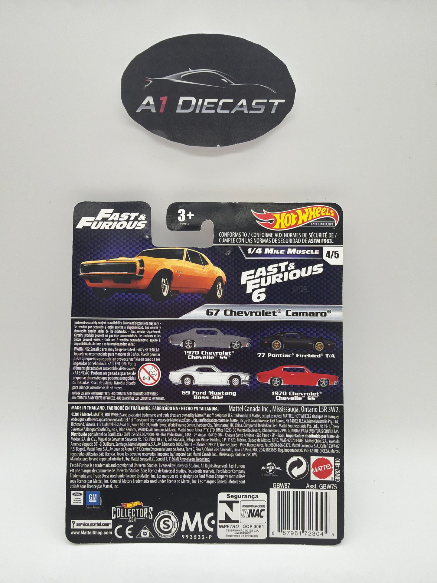 Hot Wheels Fast & Furious 67 Chevrolet Camaro