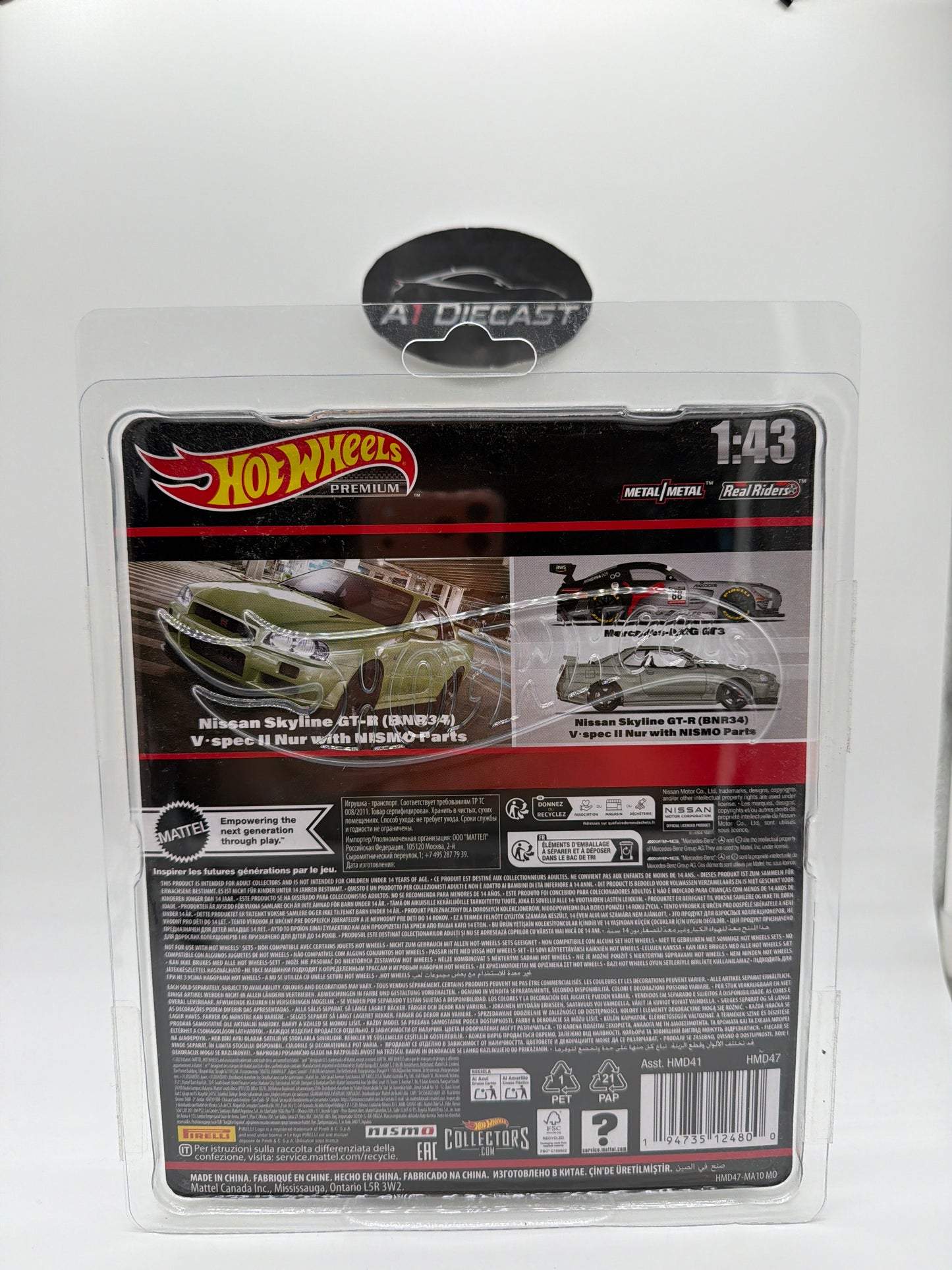 Hot Wheels Premium 1:43 Nissan Skyline GT-R (BNR34)