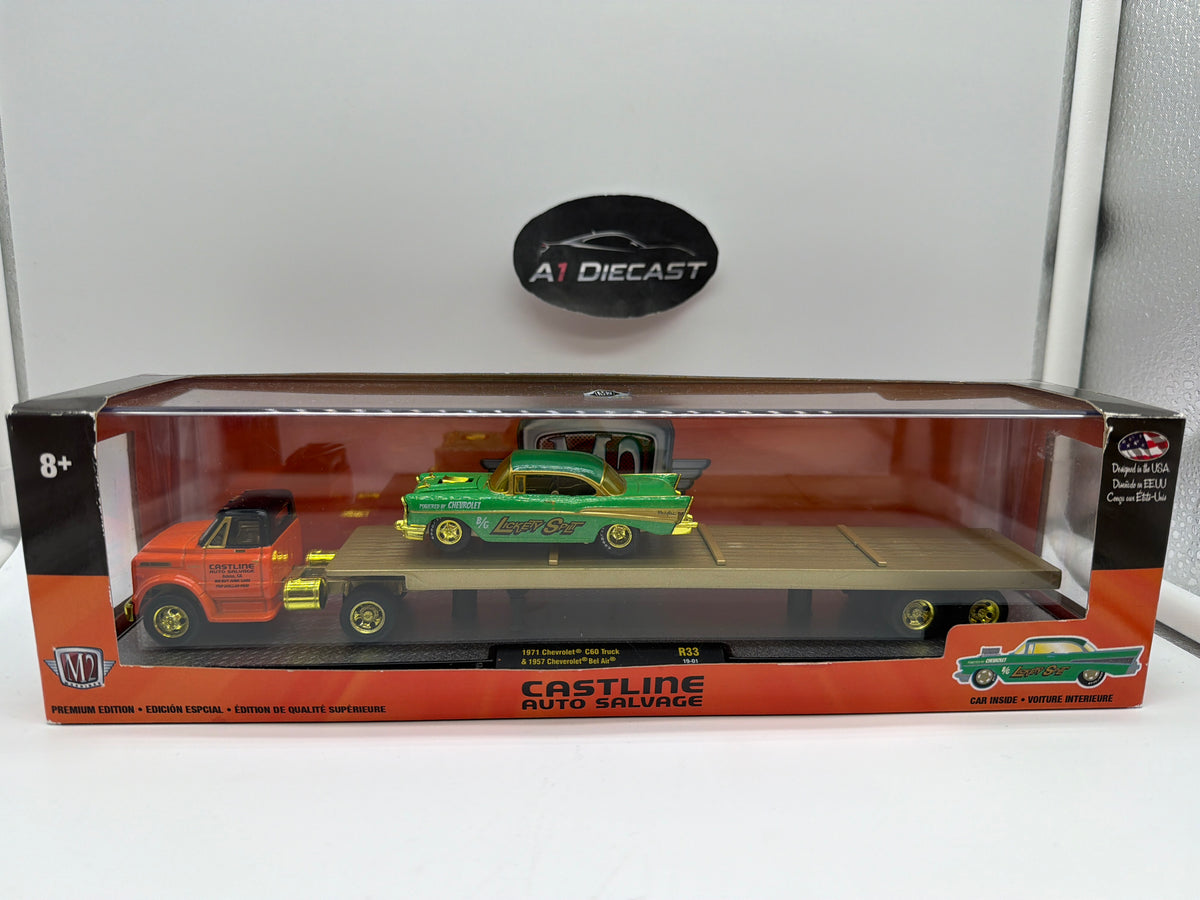 M2 Machines Transport 1971 Chevrolet C60 Truck & 1957 Chevrolet Bel Air Chase