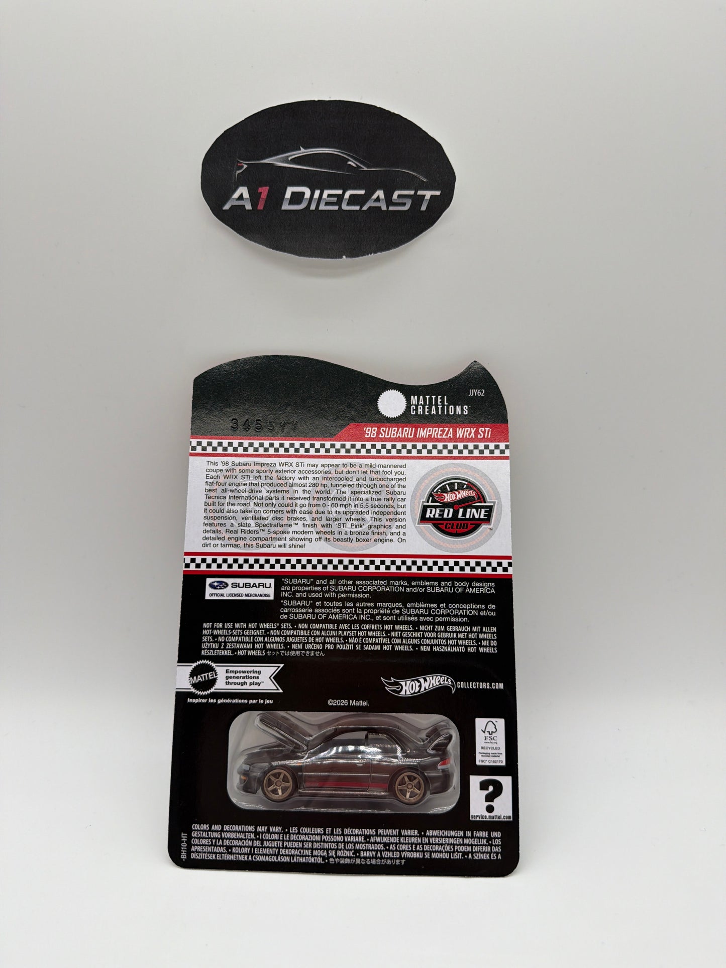 Hot Wheels Red Line Club 98 Subaru Impreza WRX STi