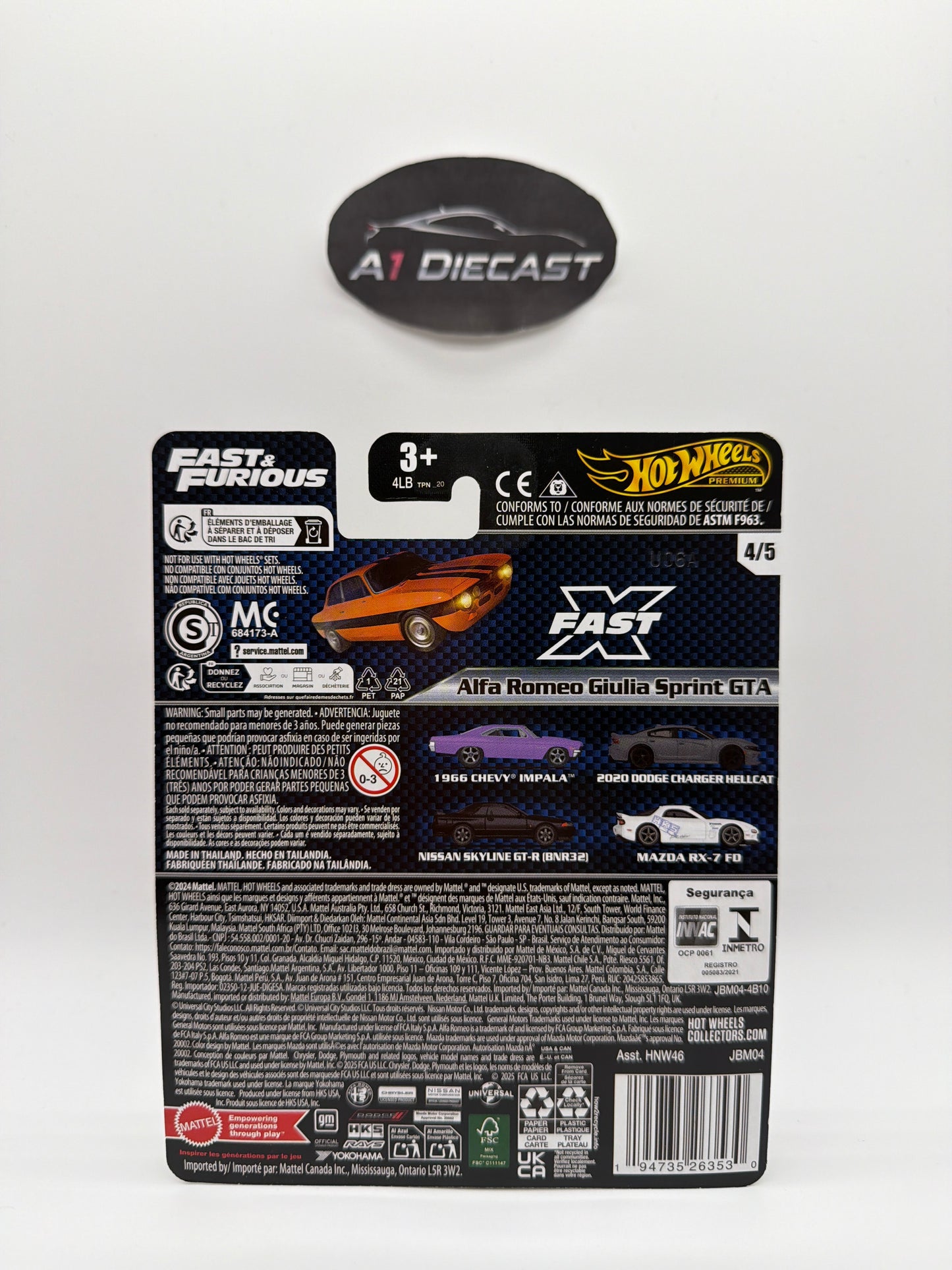 Hot Wheels Premium Fast & Furious Alfa Romeo Giulia Sprint GTA