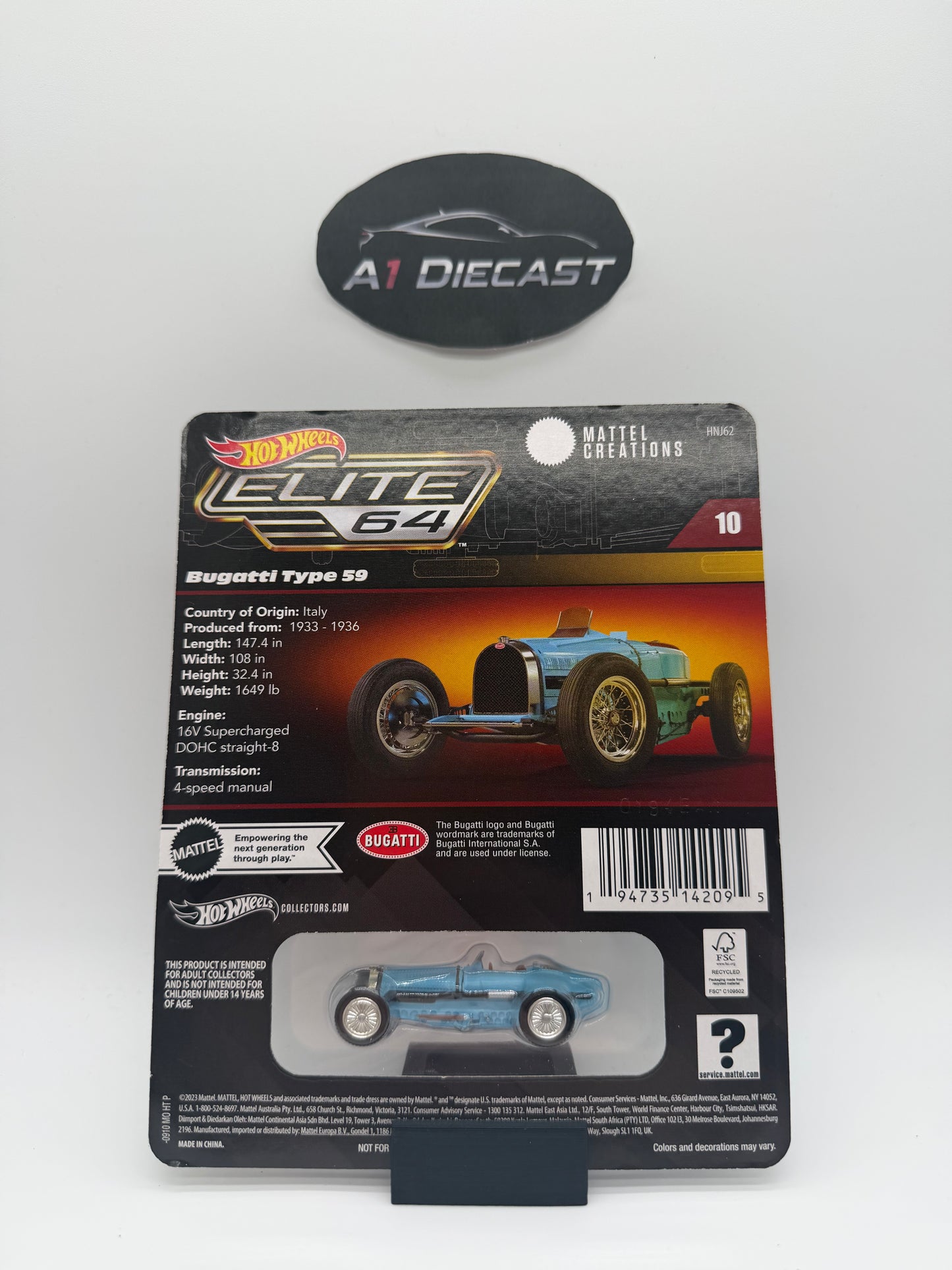 Hot Wheels Elite 64 Bugatti Type 59