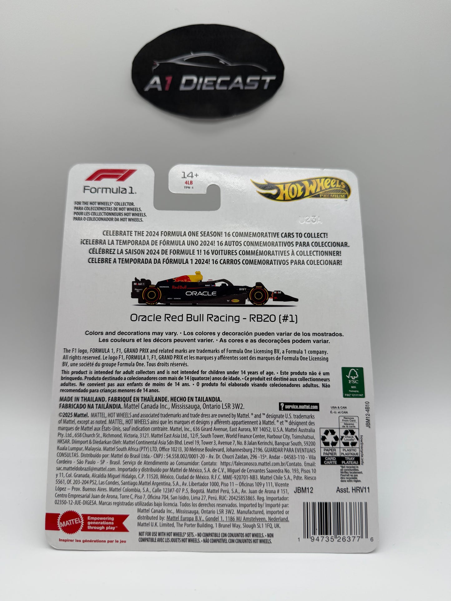 Hot Wheels Premium Oracle Red Bull Racing - RB20 (#1)
