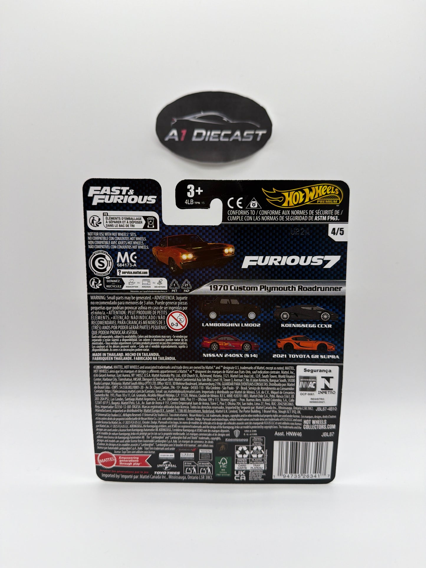 Hot Wheels Premium Fast & Furious 1970 Custom Plymouth Roadrunner