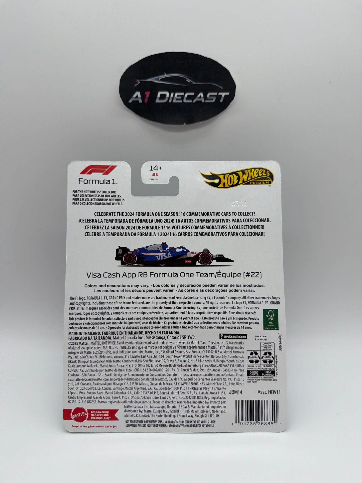 Hot Wheels Premium Visa Cash App RB Formula One Team/Équipe (#22)