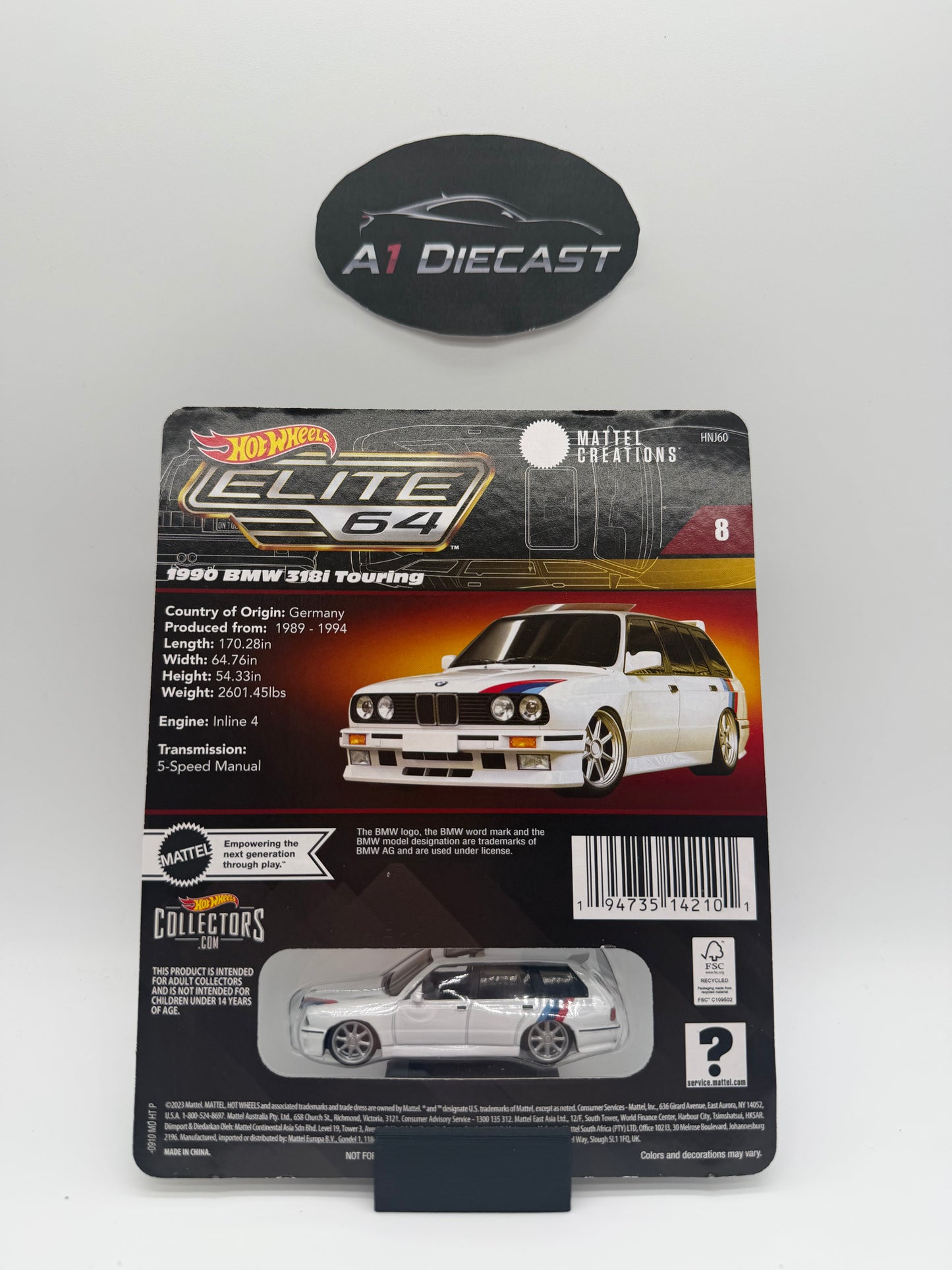 Hot Wheels Elite 64 1990 BMW 318i Touring