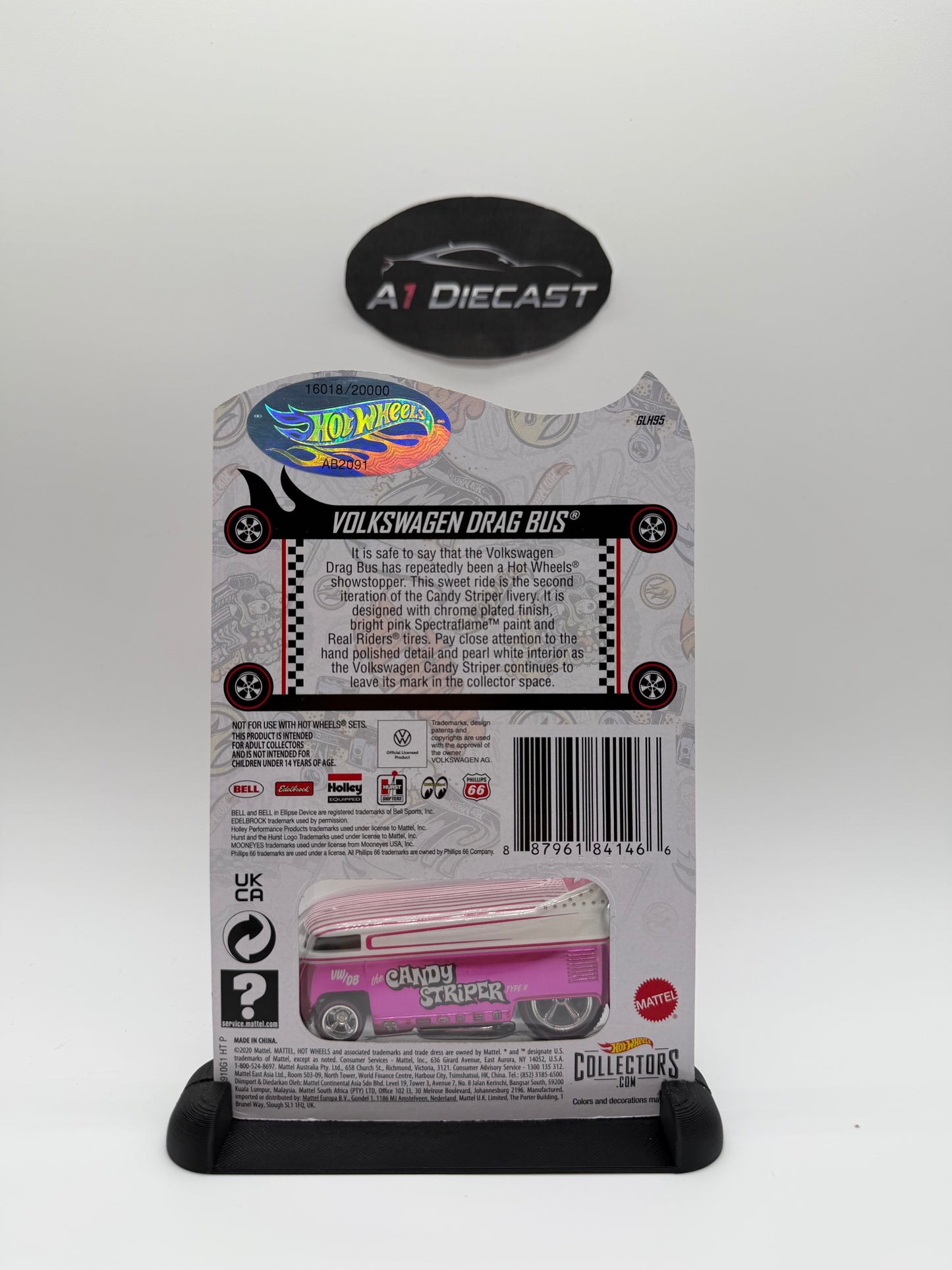 Hot Wheels Volkswagen Drag Bus Candy Striper