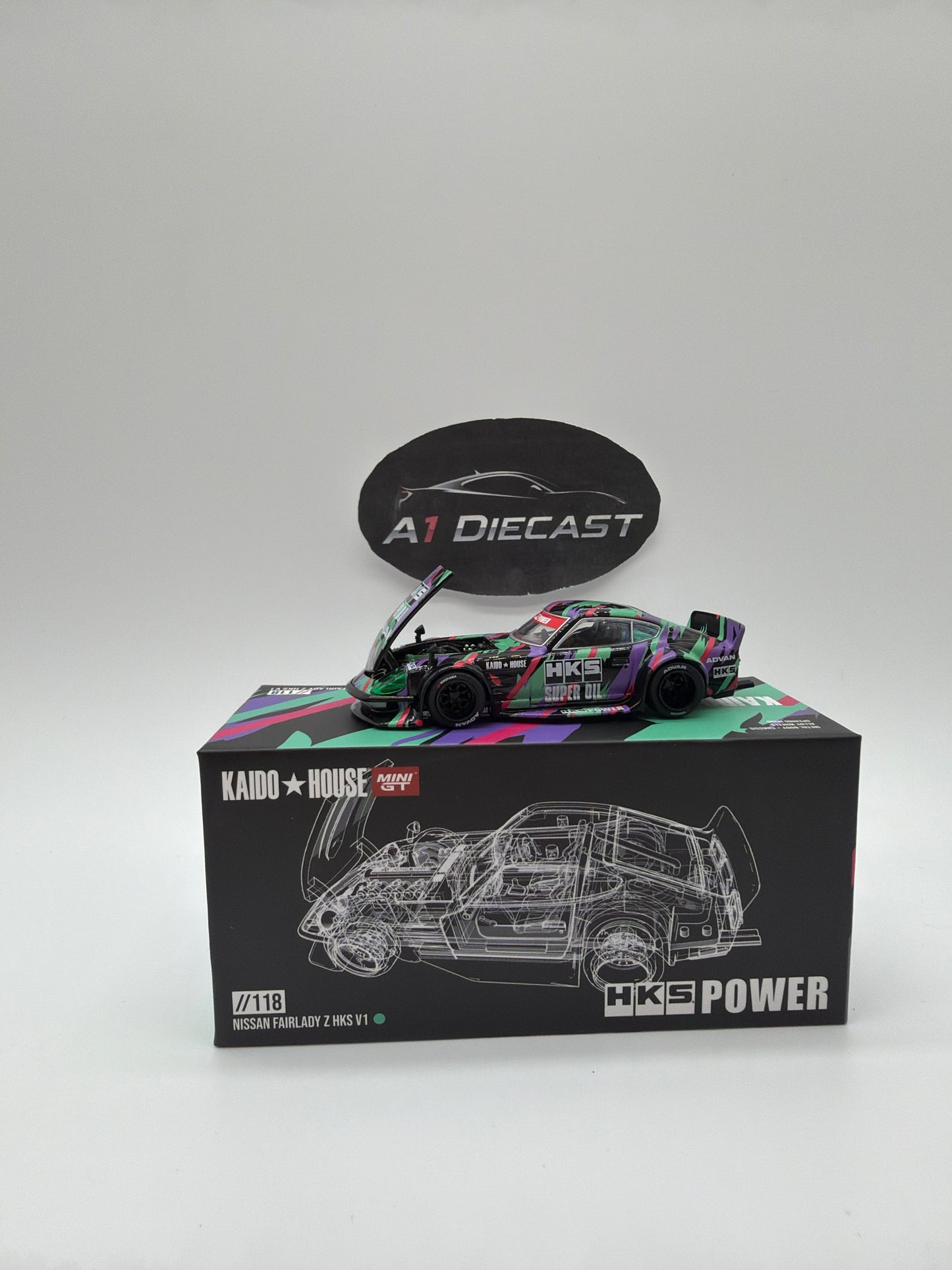 Kaido House Mini GT OPEN BOX Nissan Fairlady Z HKS V1 //118