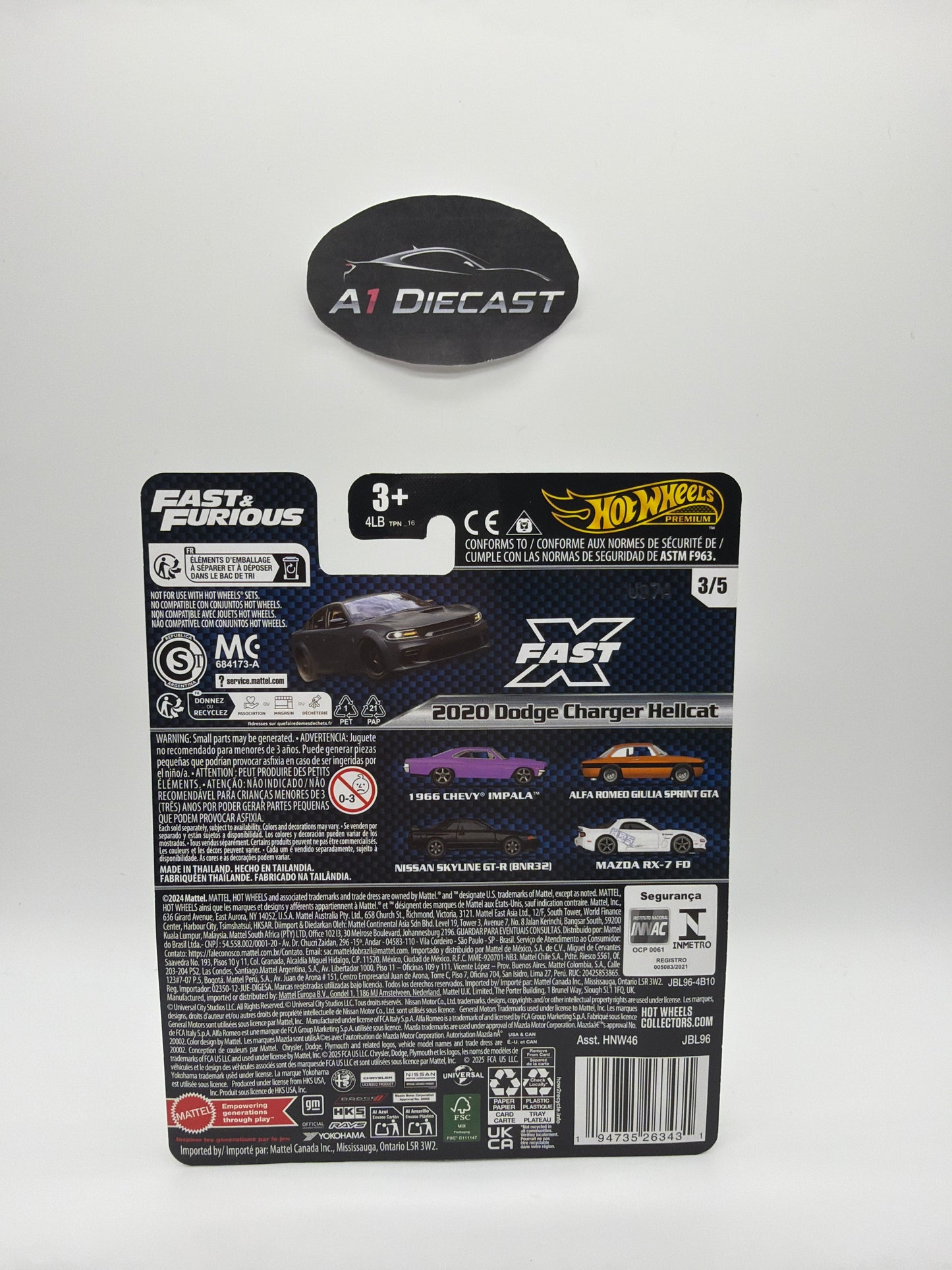 Hot Wheels Premium Fast & Furious 2020 Dodge Charger Hellcat