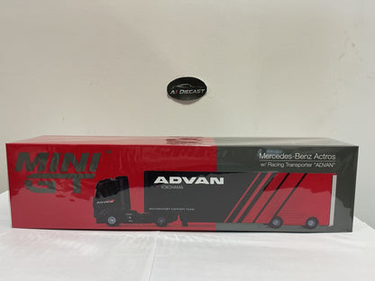 Mini GT Mercedes-Benz Actros w/ Racing Transporter “ADVAN” - 741