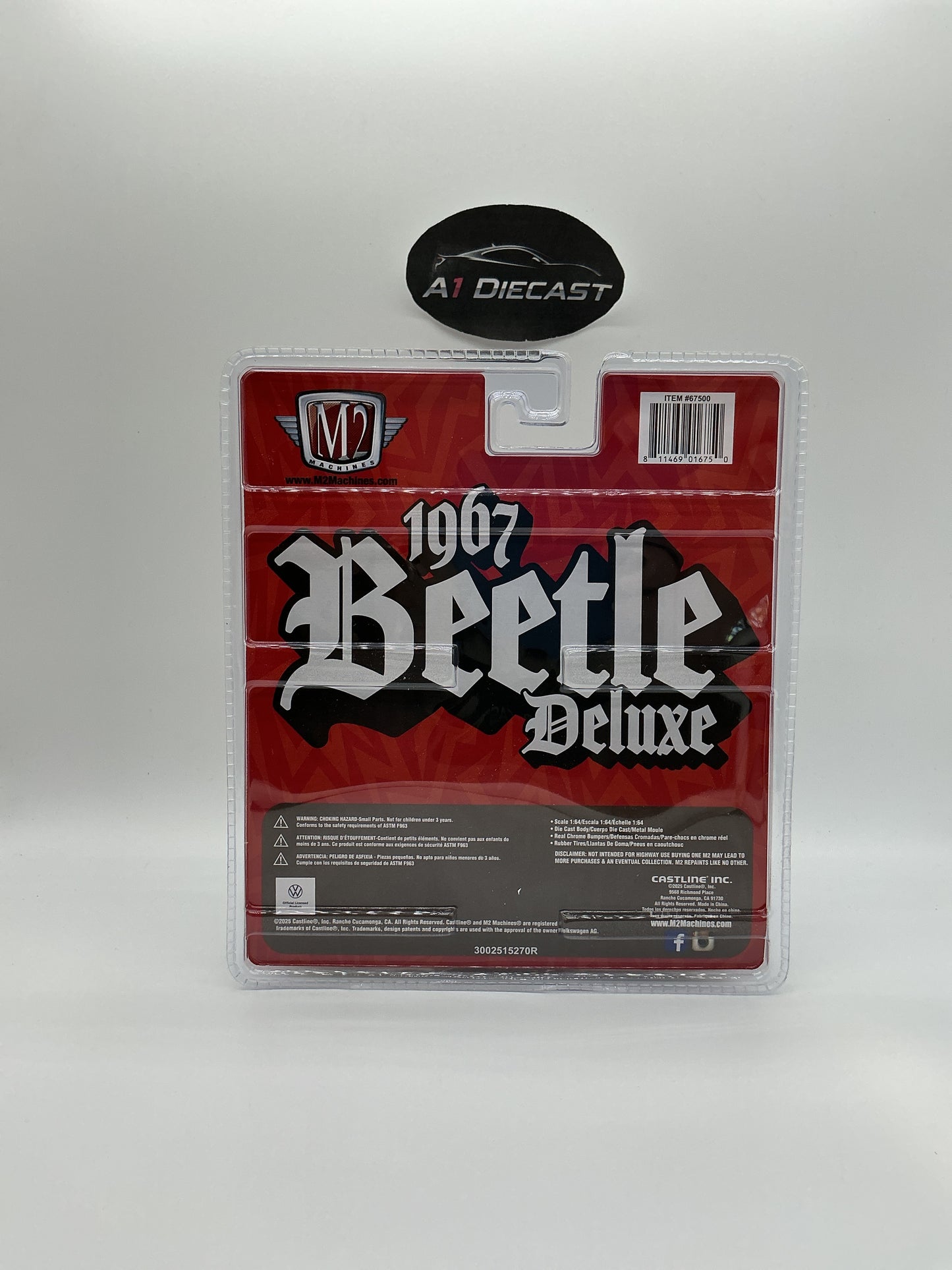 M2 Machines Diorama 1967 VW Beetle Deluxe USA Model