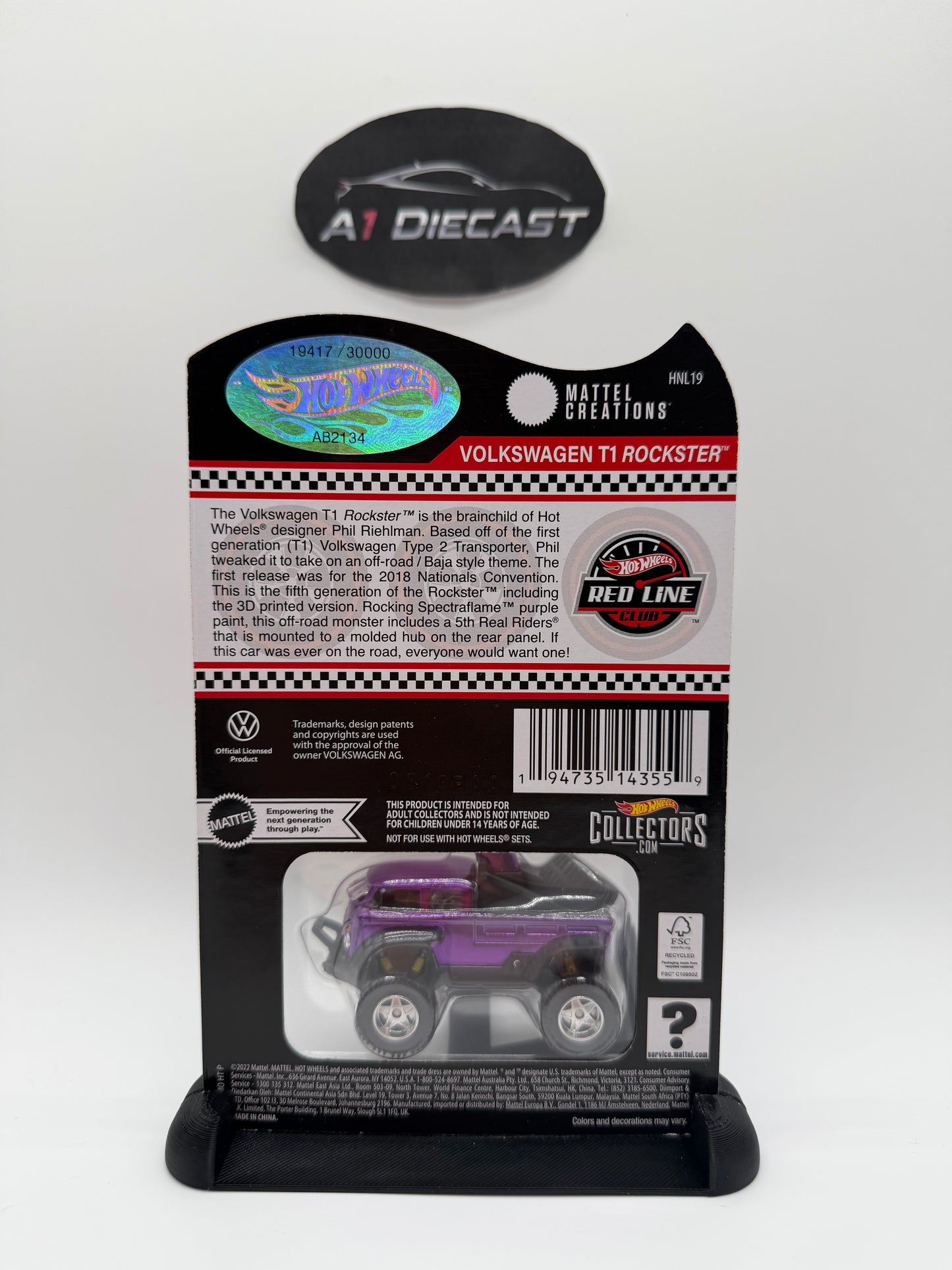 Hot Wheels Red Line Club Volkswagen T1 Rockster