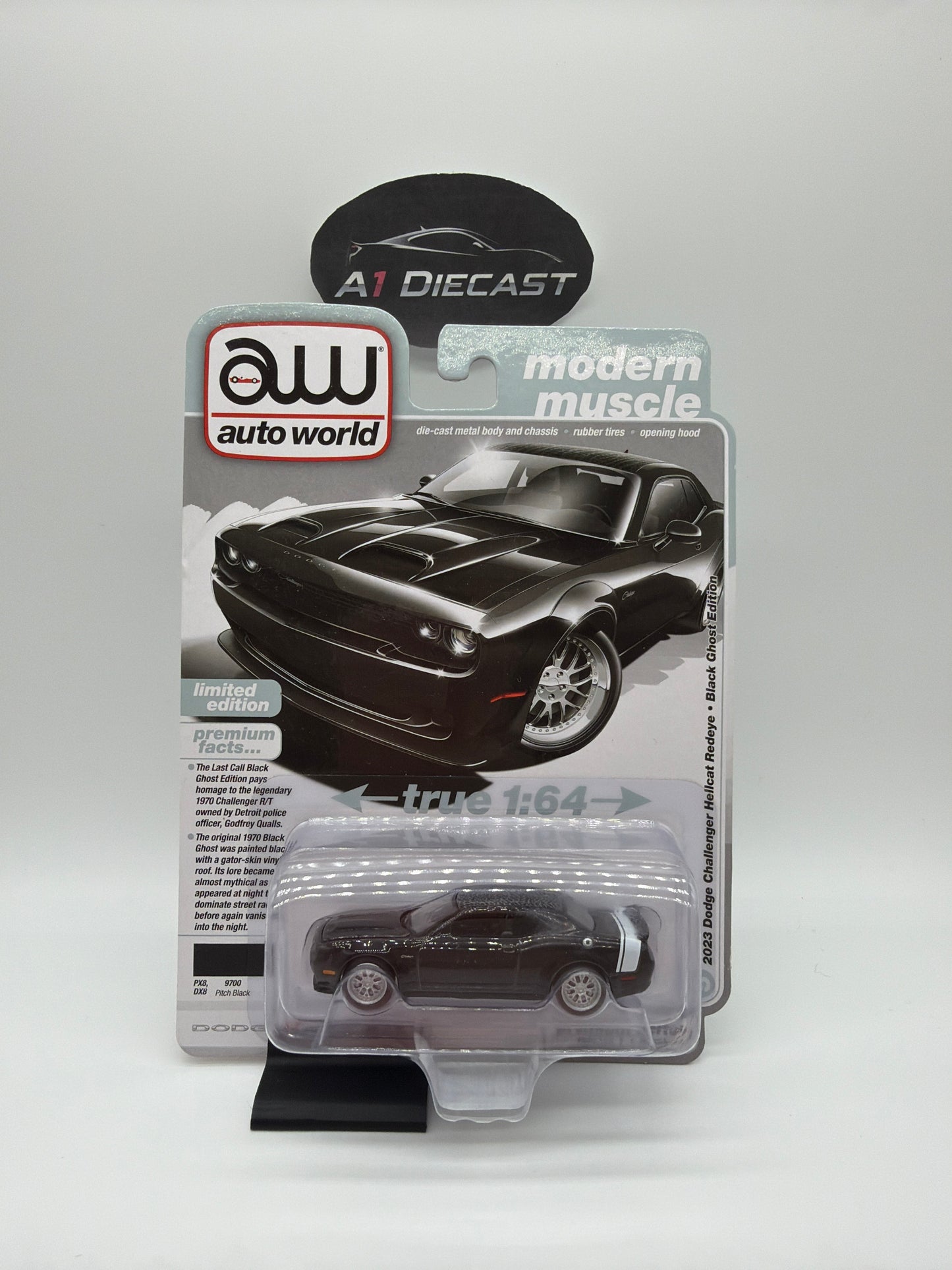 Auto World Premium 2023 Dodge Challenger Hellcat Redey • Black Ghost Edition