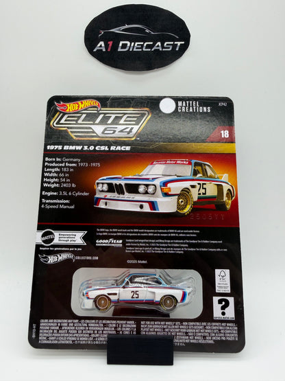 Hot Wheels Elite 64 1975 BMW 3.0 CSL Race