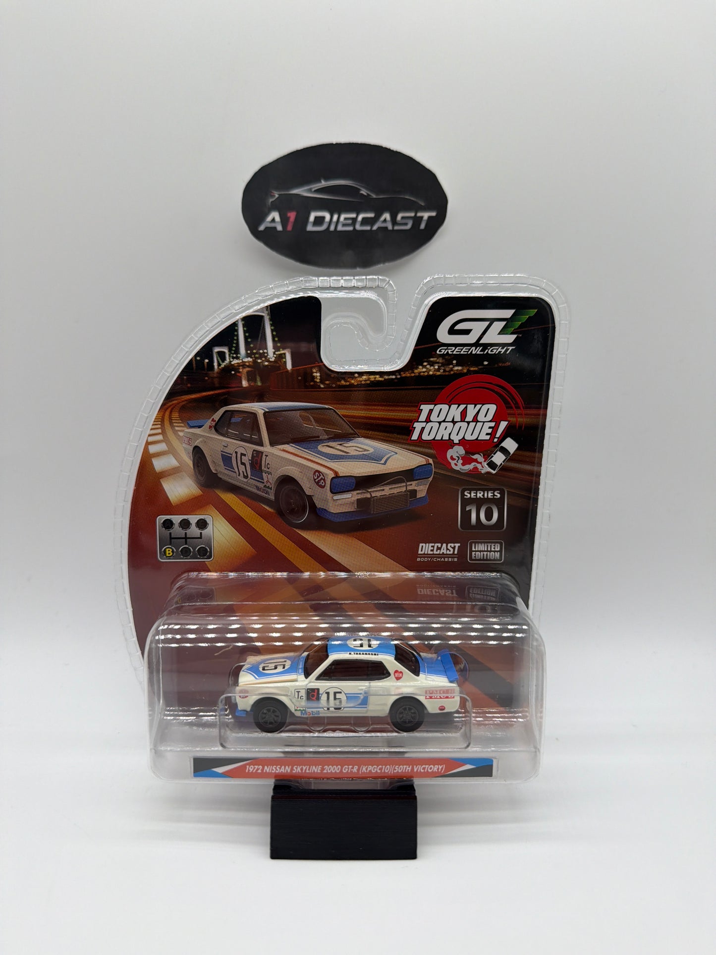 Greenlight Tokyo Torque Series 10 1972 Nissan skyline 2000 GT-R (KPC10)(50TH Victory)