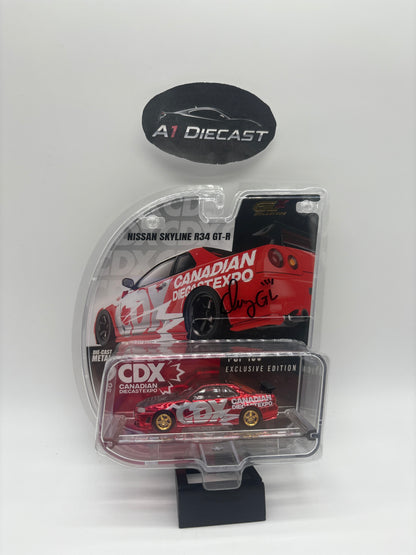 Greenlight Xclusive Signed Dinner car Nissan Skyline R34 GT-R 1 of 400 Canadian Diecast Expo