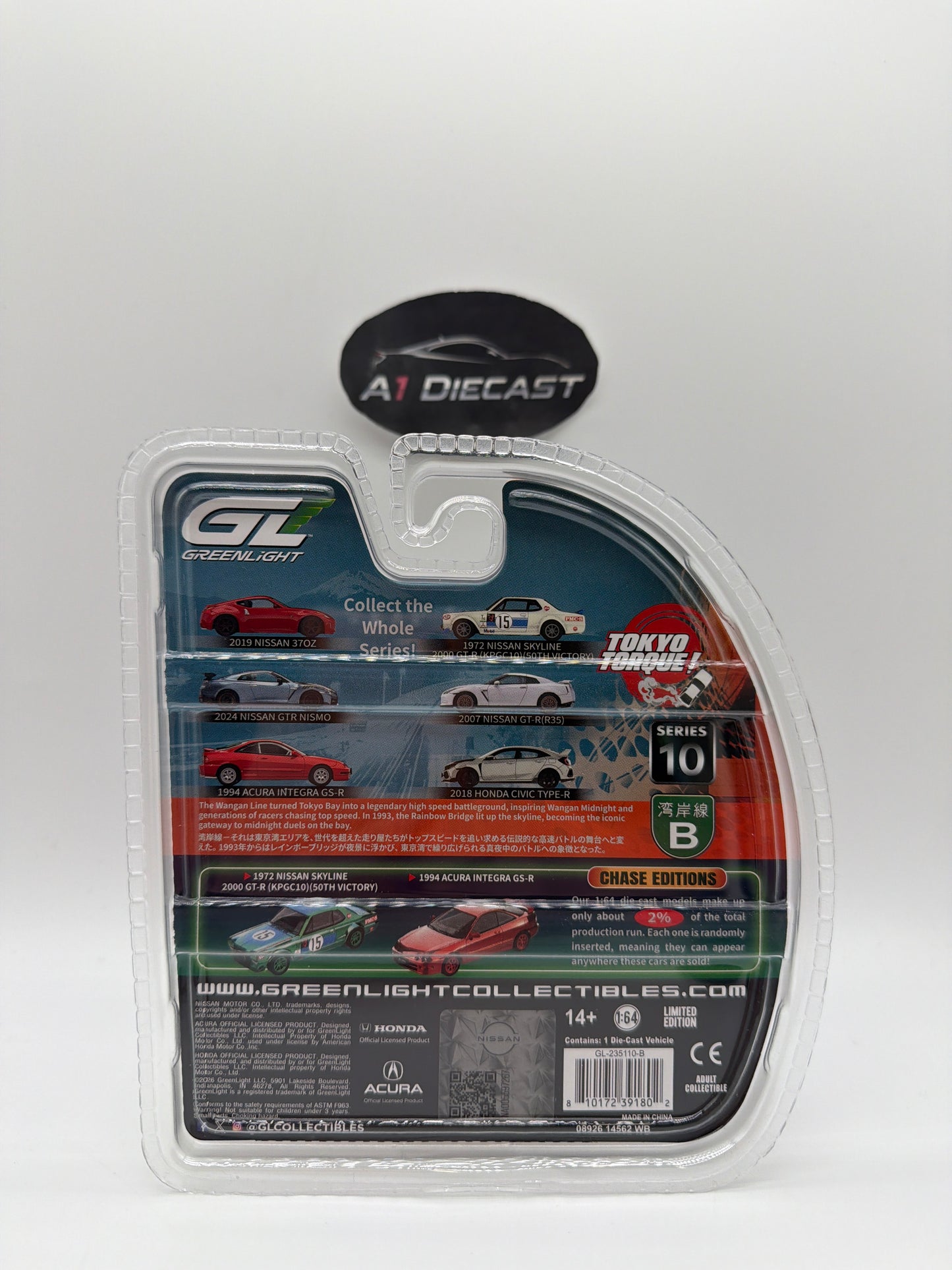 Greenlight Tokyo Torque Series 10 1972 Nissan skyline 2000 GT-R (KPC10)(50TH Victory)