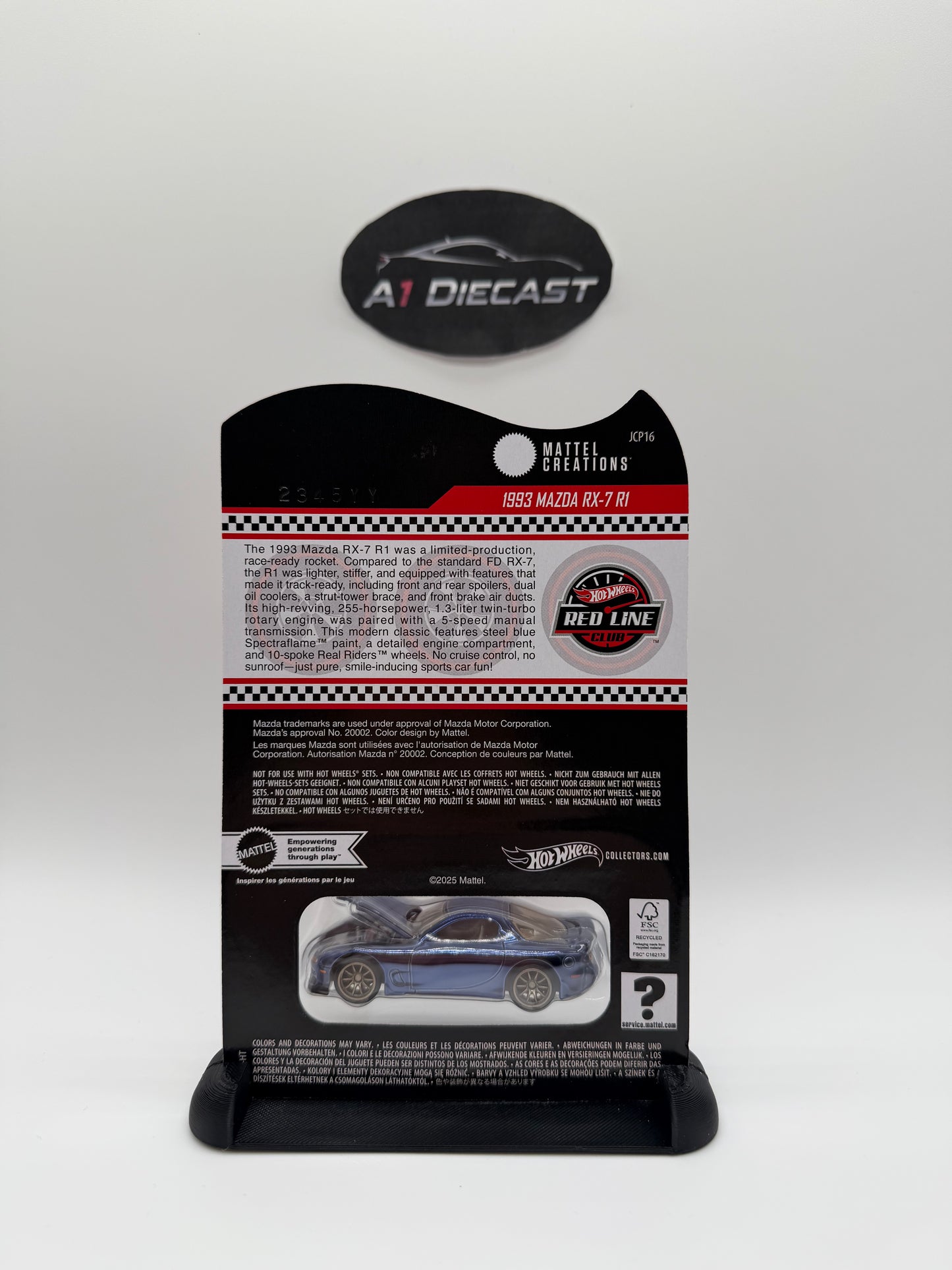 Hot Wheels Red Line Club 1993 Mazda RX-7 R1