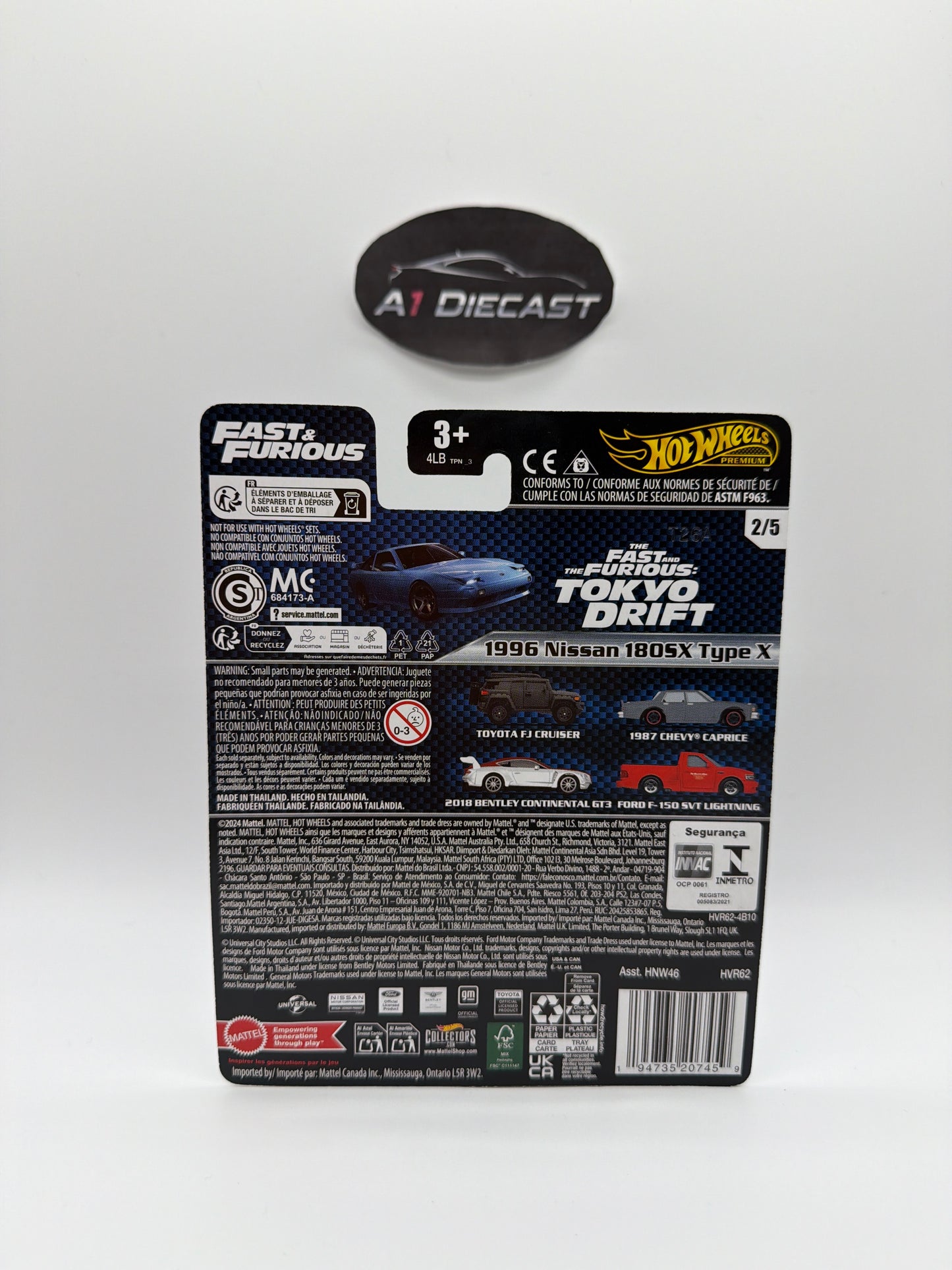 Hot Wheels Premium Fast & Furious 1996 Nissan 180SX Type X