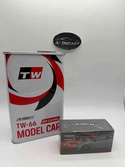 Tarmac Works Global 64 Toyota GR Corolla With Oil Can