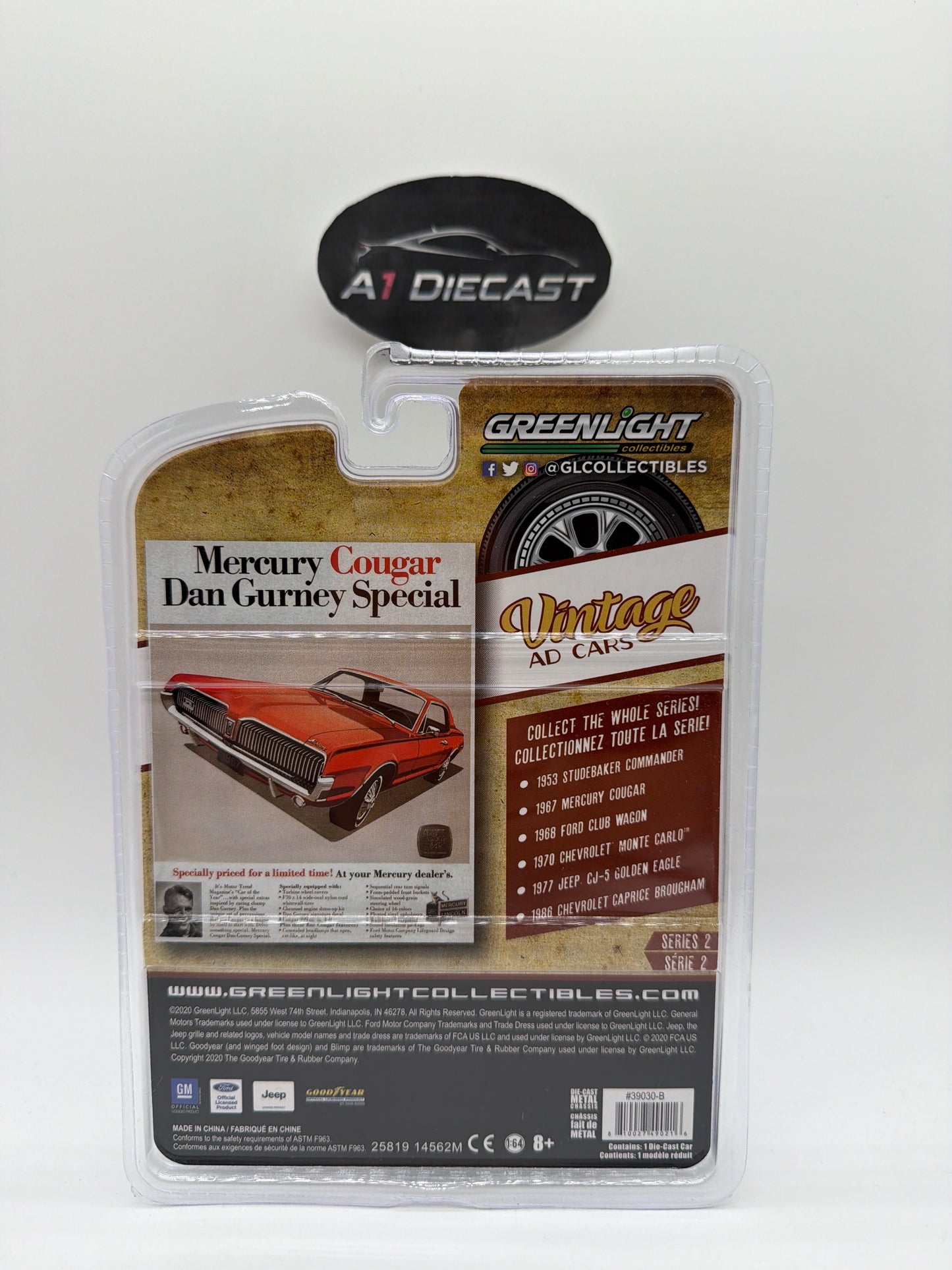 Greenlight Vintage Ad Cars 1967 Mercury Cougar