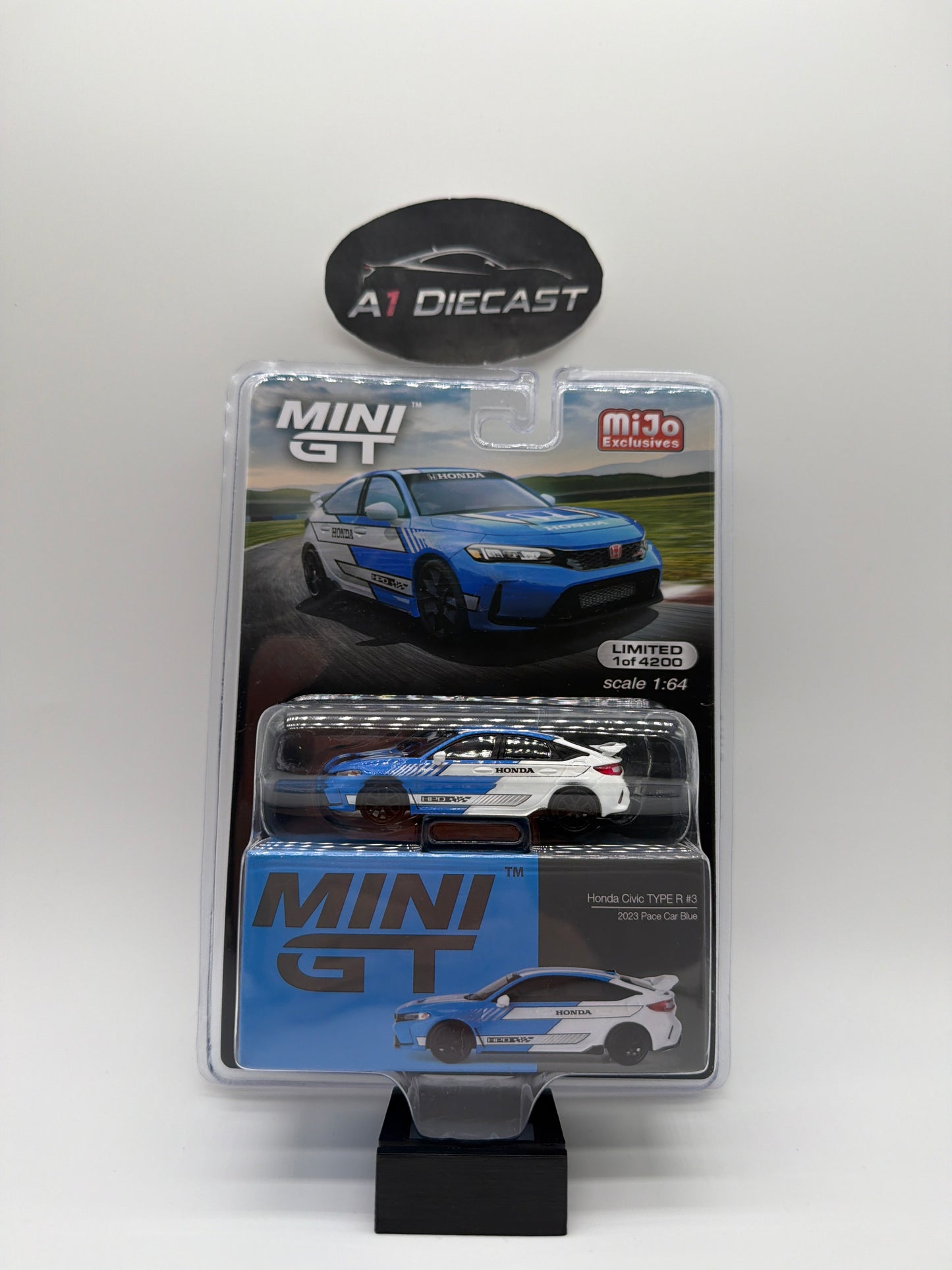 Mini GT Honda Civic Type R #3 2023 Pace Car Blue MGT // 753