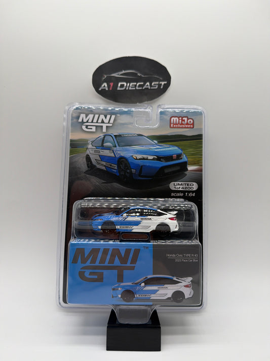Mini GT Honda Civic Type R #3 2023 Pace Car Blue MGT // 753