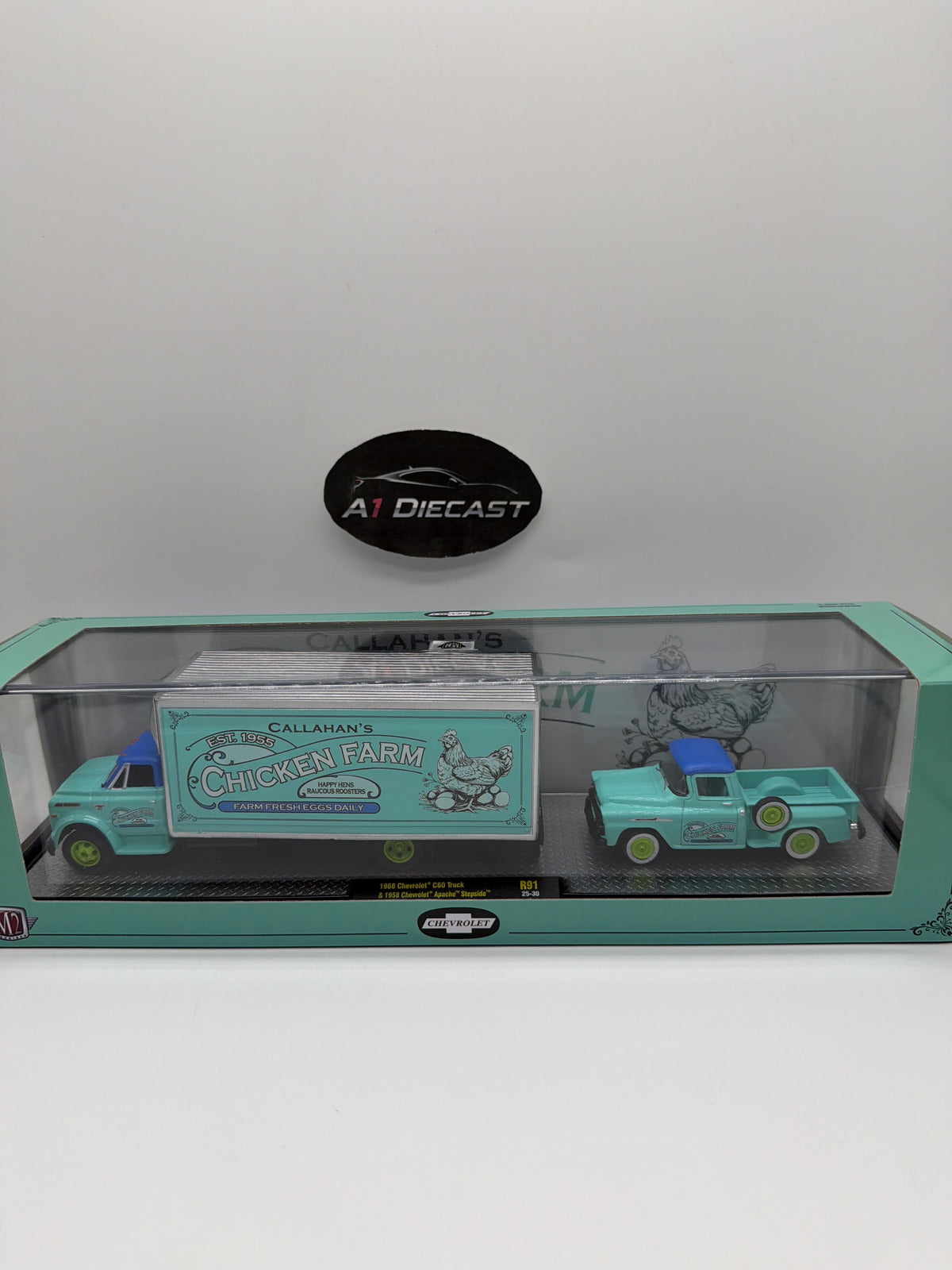 M2 Machines Transport 1968 Chevrolet C60 Truck & 1958 Chevrolet Apache Stepside