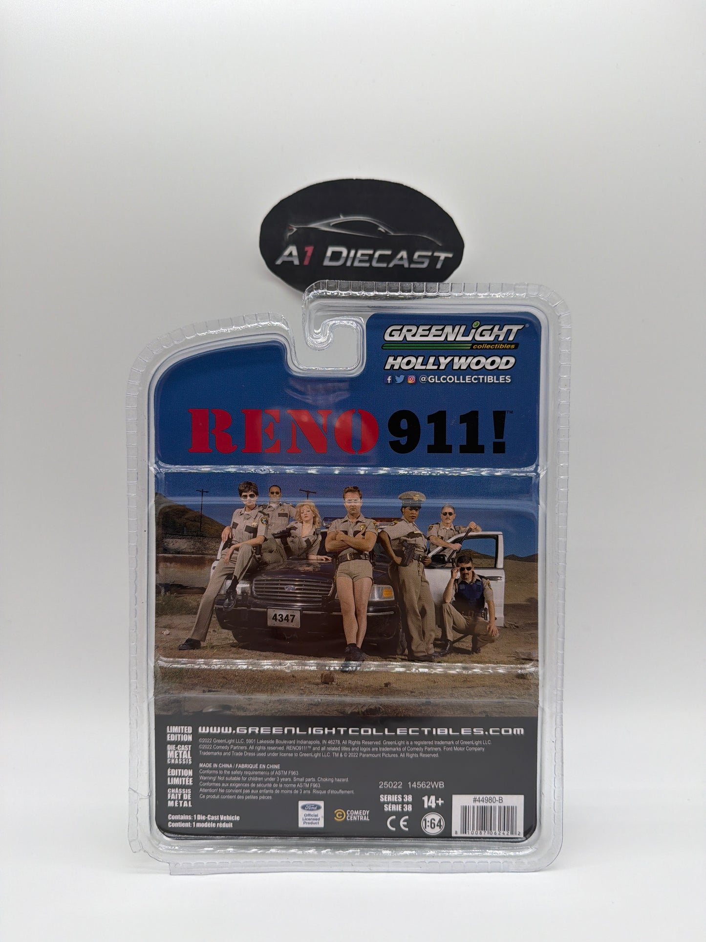 Greenlight Hot 1998 Ford Crown Victoria Interceptor Reno 911! chase