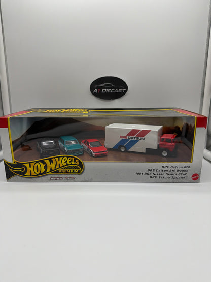 Hot Wheels Premium BRE Datsun 620, BRE Datsun 510 wagon, 1991 BRE Nissan Sentra SE-R & DRE Sakura Sprinter