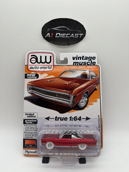 Auto World Premium 1970 Plymouth Sports Fury GT Chase