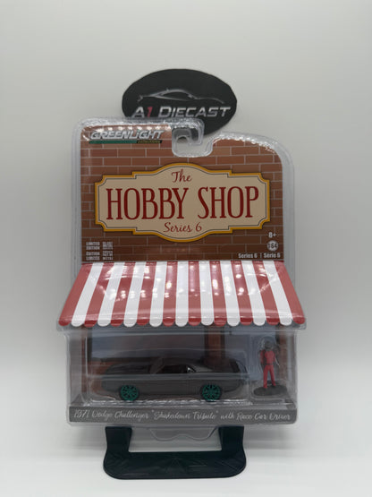 Greenlight The Hobby Shop 1971 Dodge Challenger “Shakedown Tribute” with Race Car Driver Chase