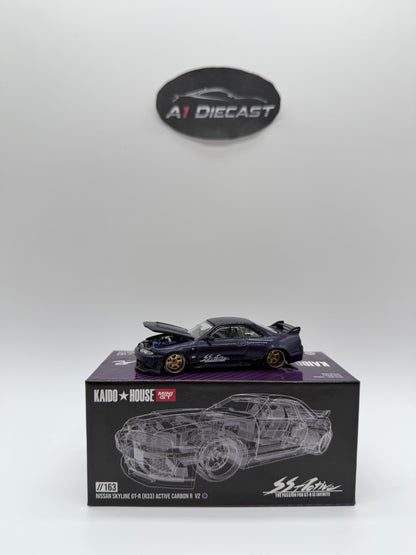 Kaido House Mini GT Nissan Skyline GT-R (R33) Active Carbon R V2 #163 (Opened box)