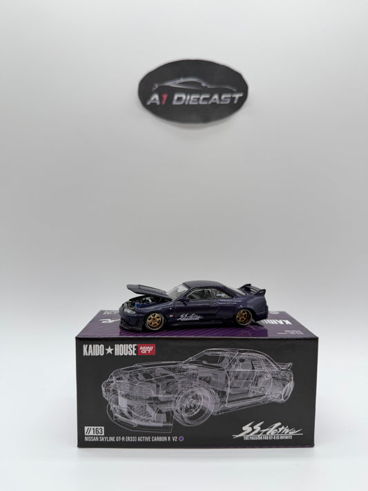 Kaido House Mini GT Nissan Skyline GT-R (R33) Active Carbon R V2 #163 (Opened box)
