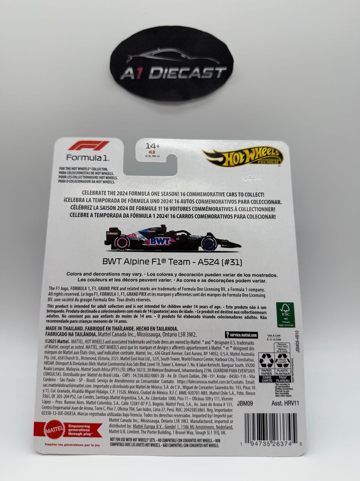 Hot Wheels Premium BWT Alpine F1 Team - A524 (#31)