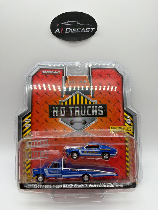 Greenlight HD Trucks 1969 Ford F-350 Ramp Truck & 1969 Ford Mustang