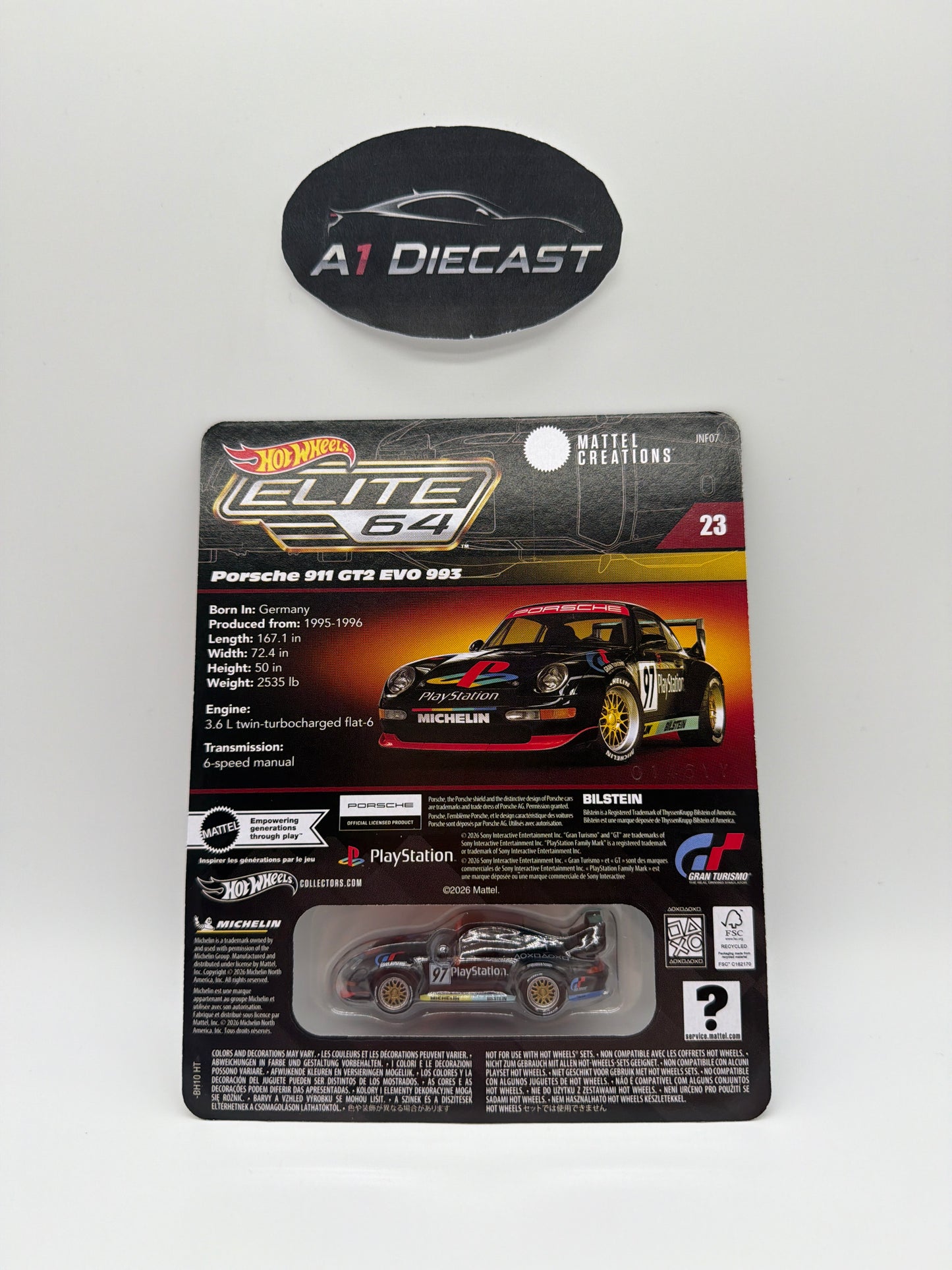 Hot Wheels Elite 64 Porsche 911 GT2 EVO 993