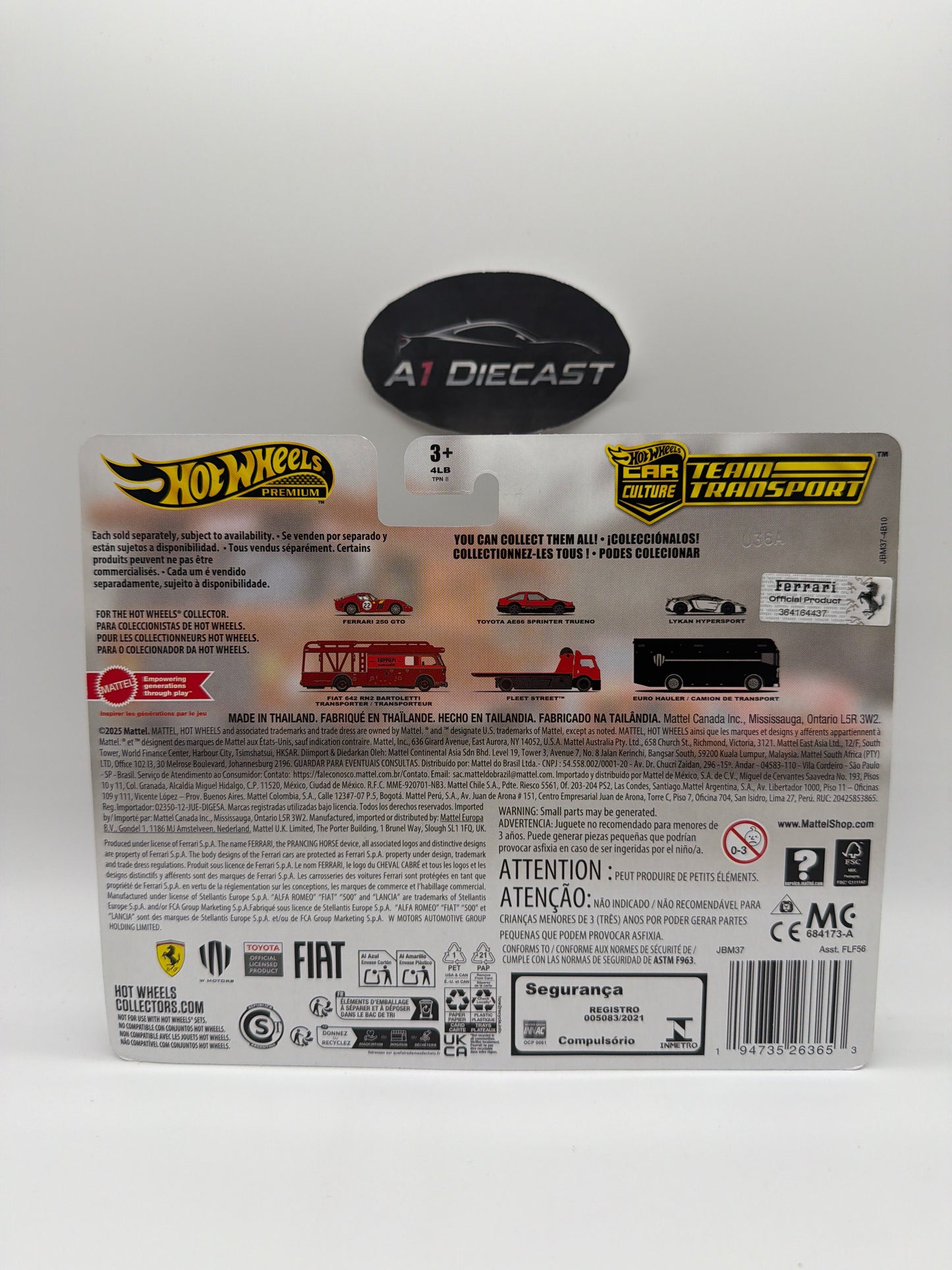 Hot Wheels Premium Car Culture Team Transport Fiat 642 RN2 Bartoletti Transporter / Transporteur
