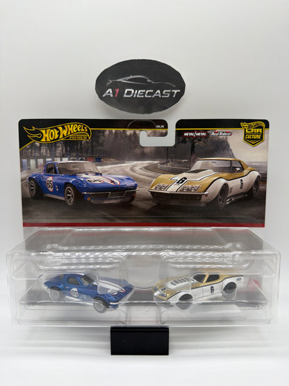 Hot Wheels Premium Car Culture Custom Corvette Stingray Coupe & ‘69 Copo Corvette