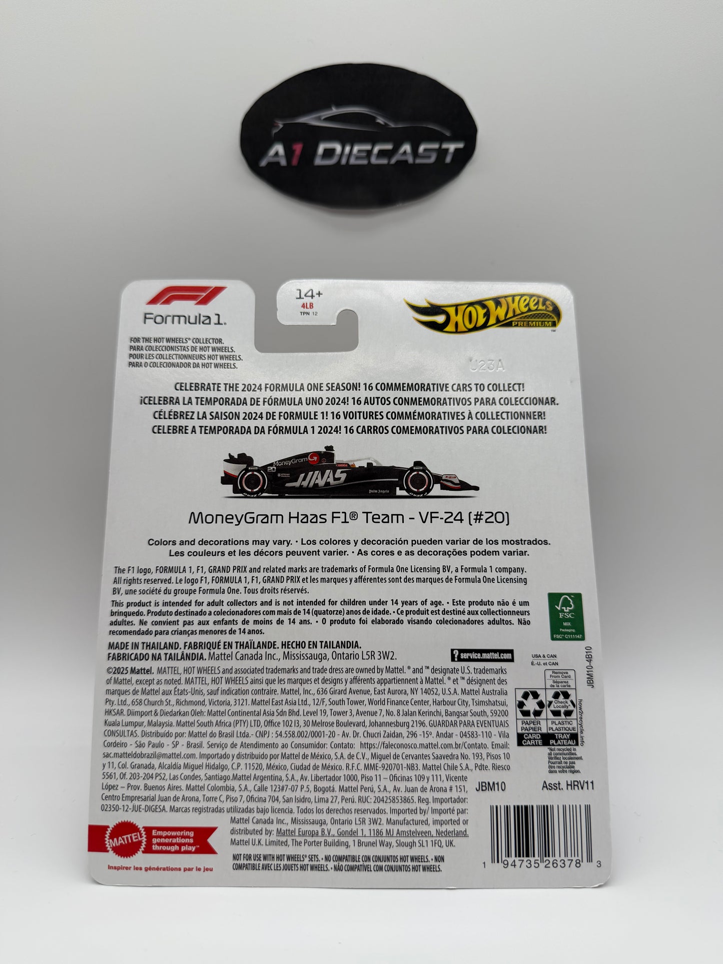 Hot Wheels Premium MoneyGram Haas F1 Team - VF-24 (#20)
