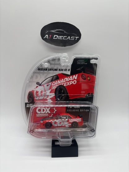 Greenlight Xclusive Nissan Skyline R34 GT-R 1 of 1000 Canadian Diecast Expo