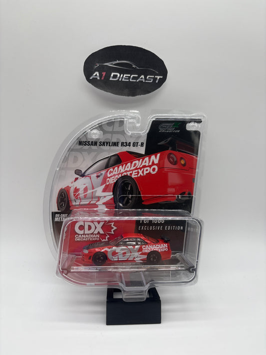 Greenlight Xclusive Nissan Skyline R34 GT-R 1 of 1000 Canadian Diecast Expo
