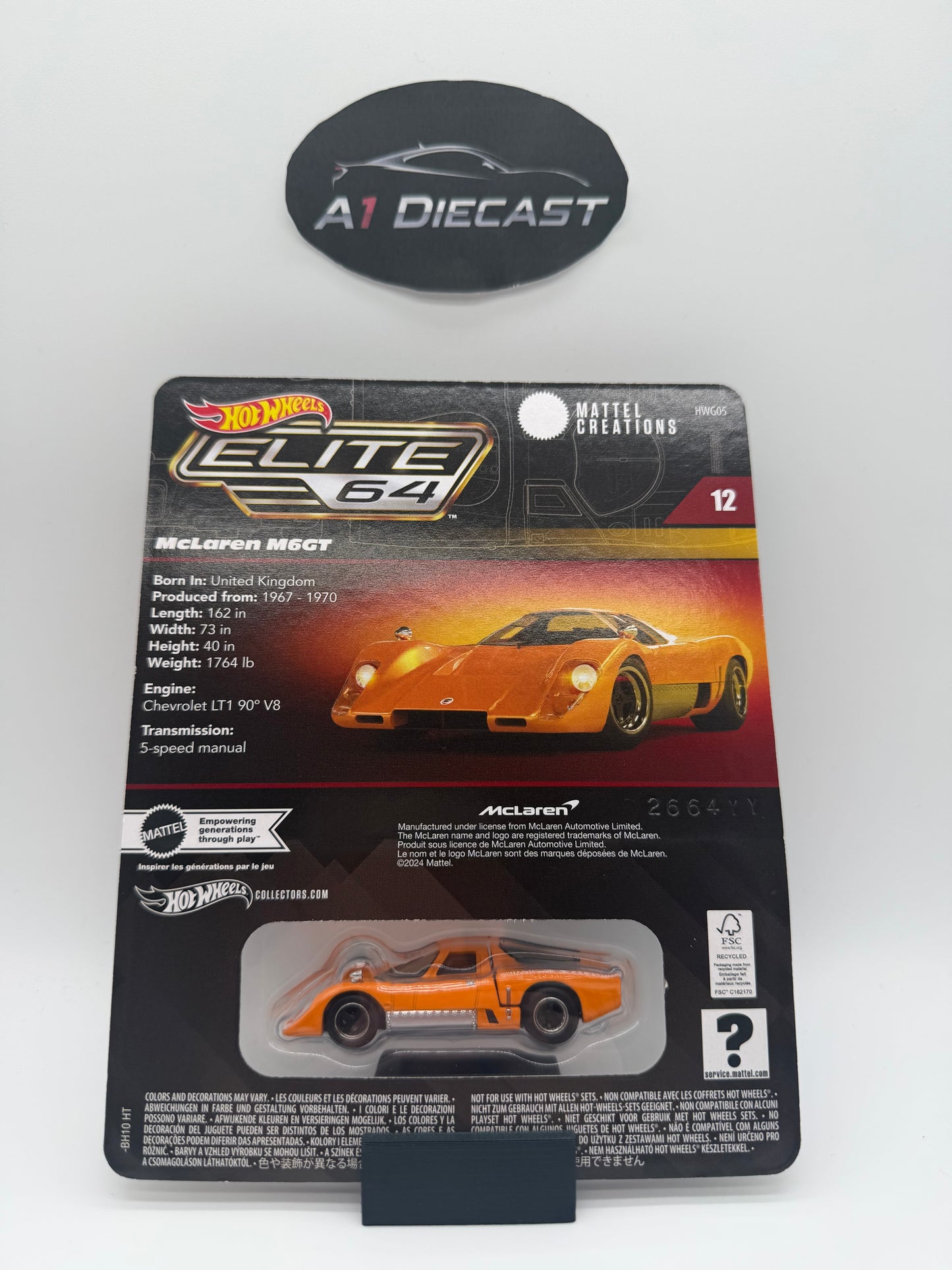 Hot Wheels Elite 64 McLaren M6GT