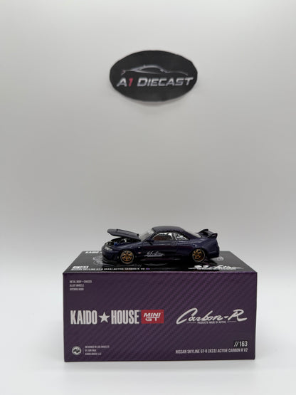 Kaido House Mini GT Nissan Skyline GT-R (R33) Active Carbon R V2 #163 (Opened box)