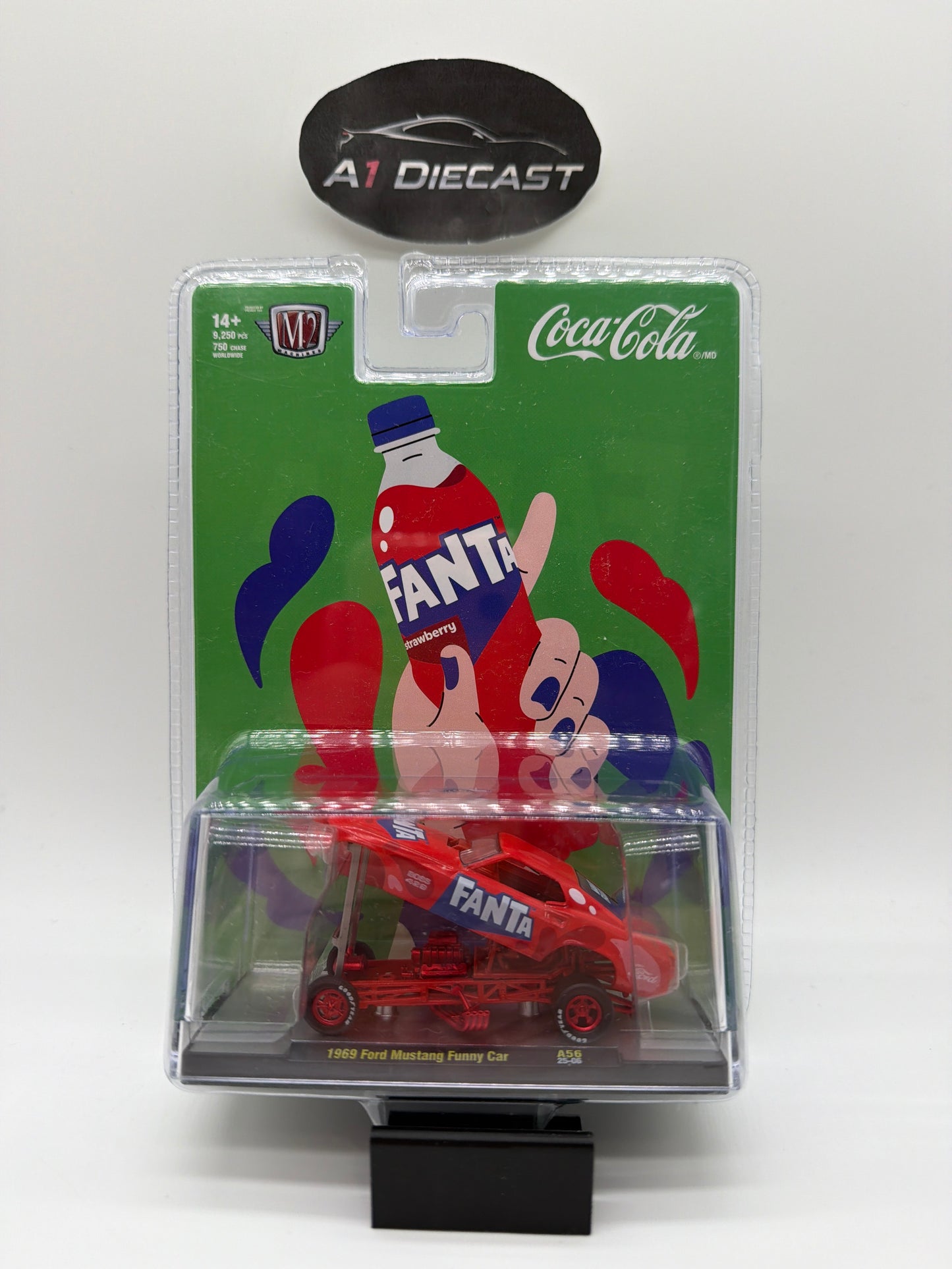 M2 Machines Coca-Cola Fanta 1969 Ford Mustang Funny Car Chase