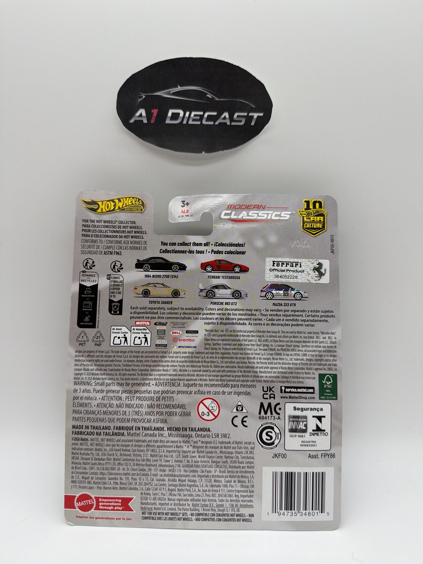 Hot Wheels Premium Car Culture Ferrari Testarossa Modern Classics