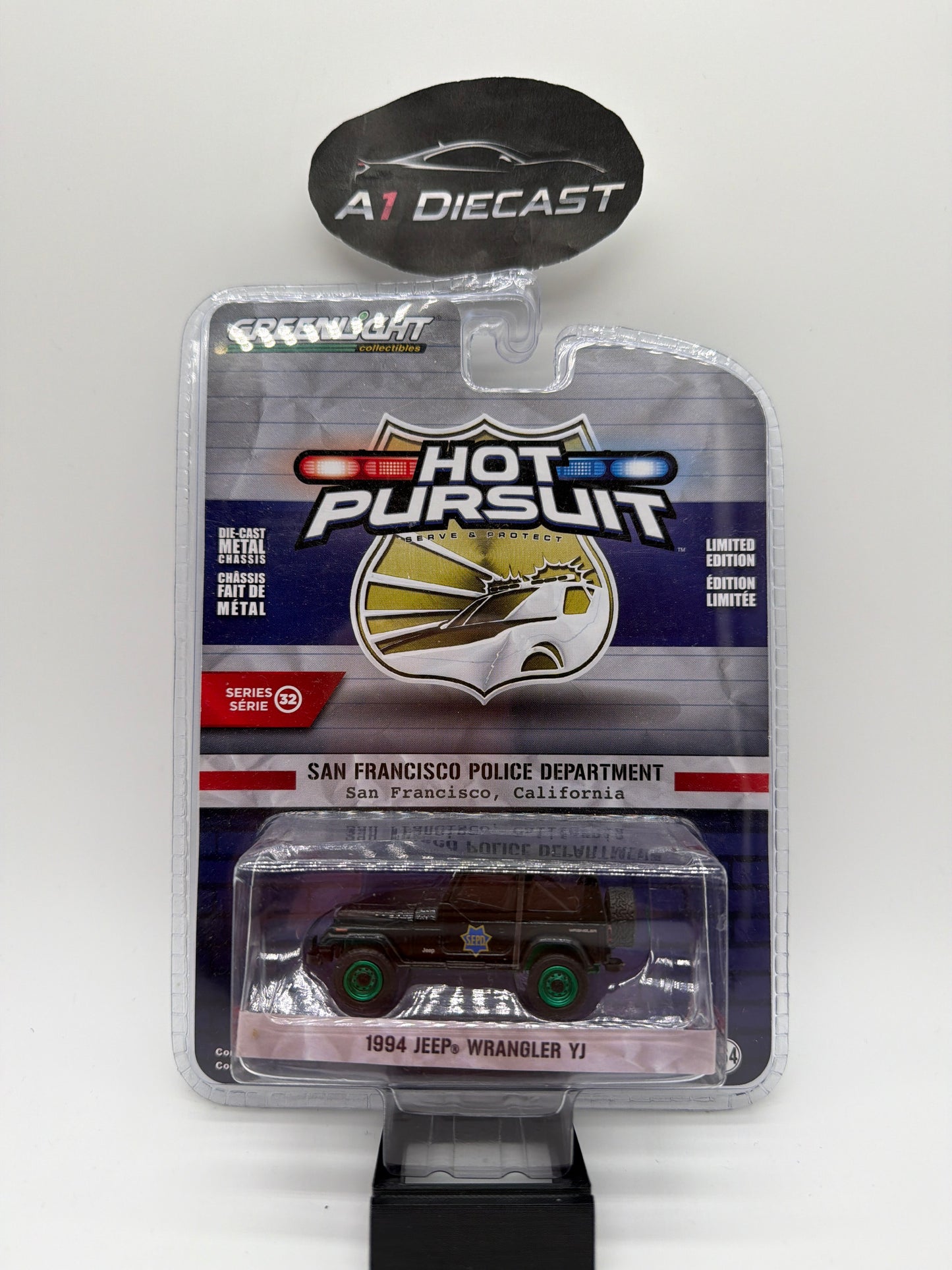 Greenlight Hot Pursuit 1994 Jeep Wrangler YJ